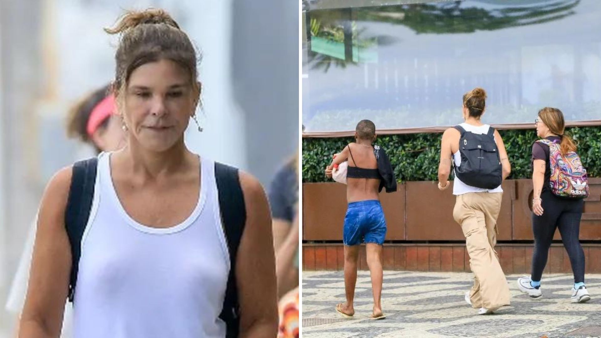 Exemplo: Cristiana Oliveira ajuda mulher em situação de rua em praia no Rio