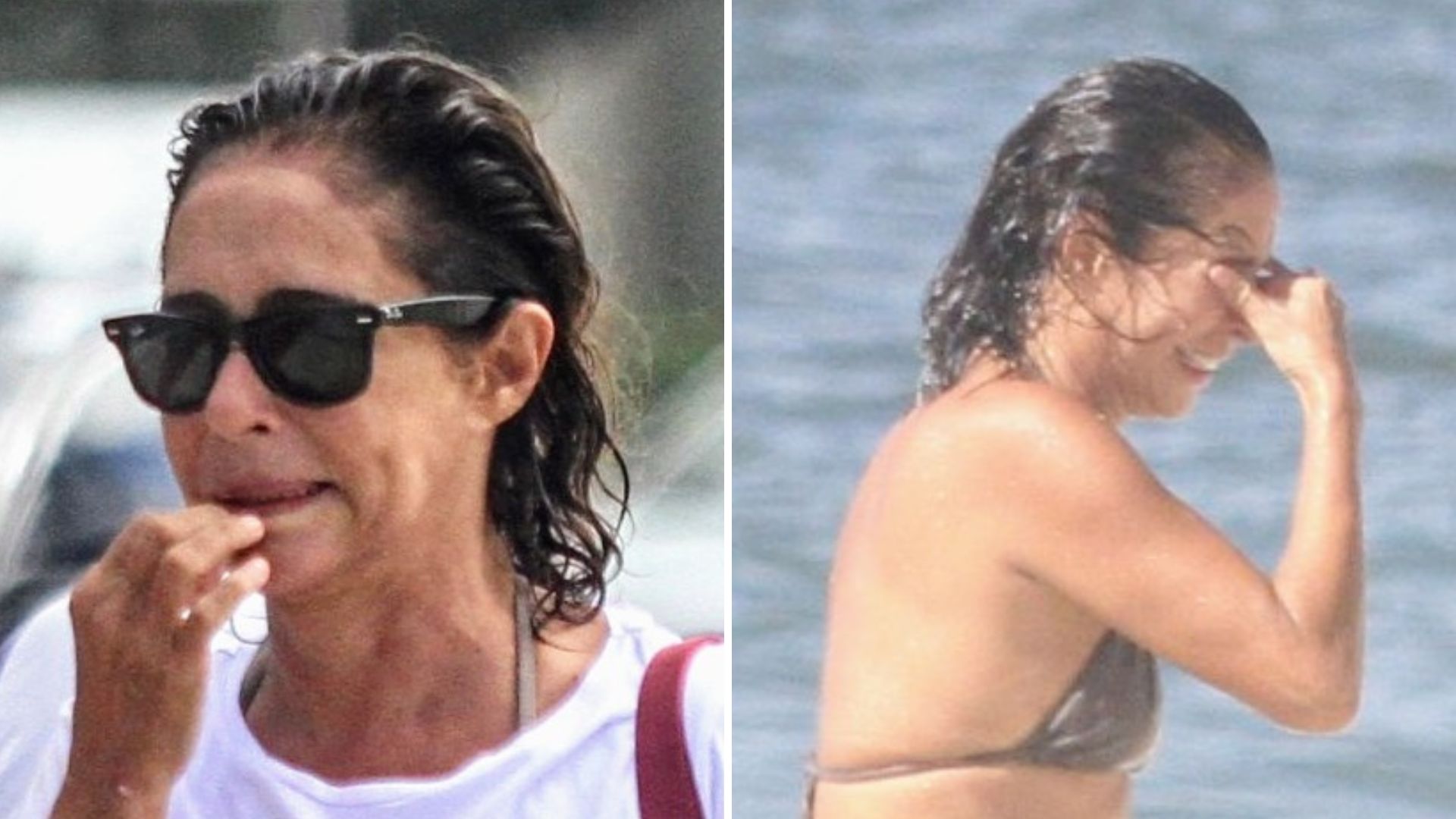 Mulher de verdade! Aos 59 anos, Andréa Beltrão exibe corpo real ao ir à praia