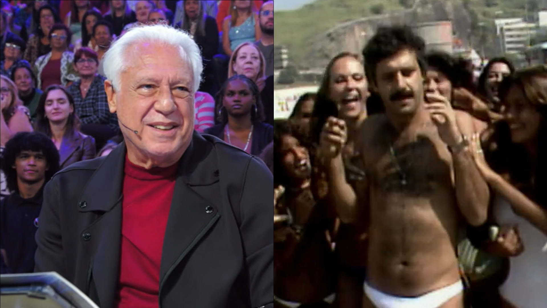 Luciano Huck expõe Antonio Fagundes de sunga no ‘Domingão’ e causa constrangimento: “Queria”