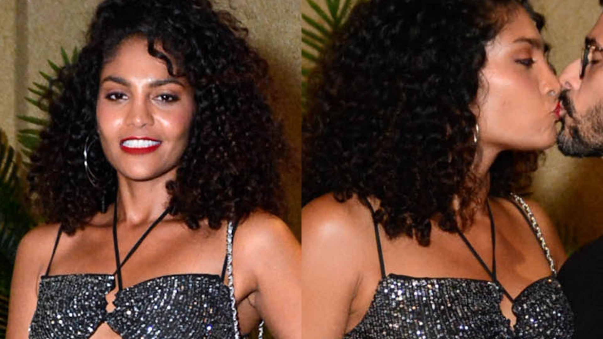 Barbara Reis dá beijão no noivo gato durante festa de estreia de ‘Terra e Paixão’