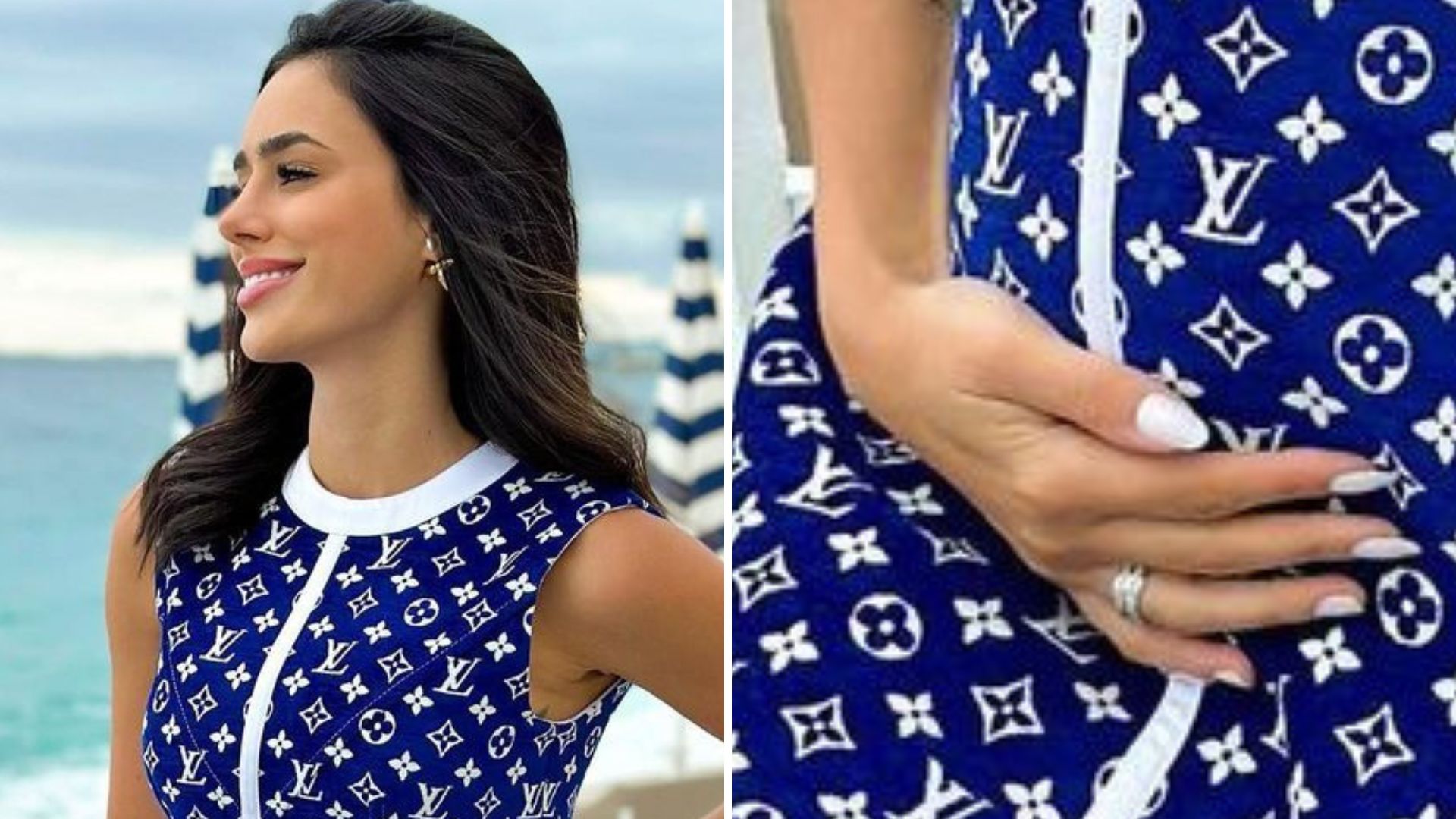 Tá aparecendo! Grávida de Neymar, Bruna Biancardi marca barriguinha em vestido: “Mamãe linda”