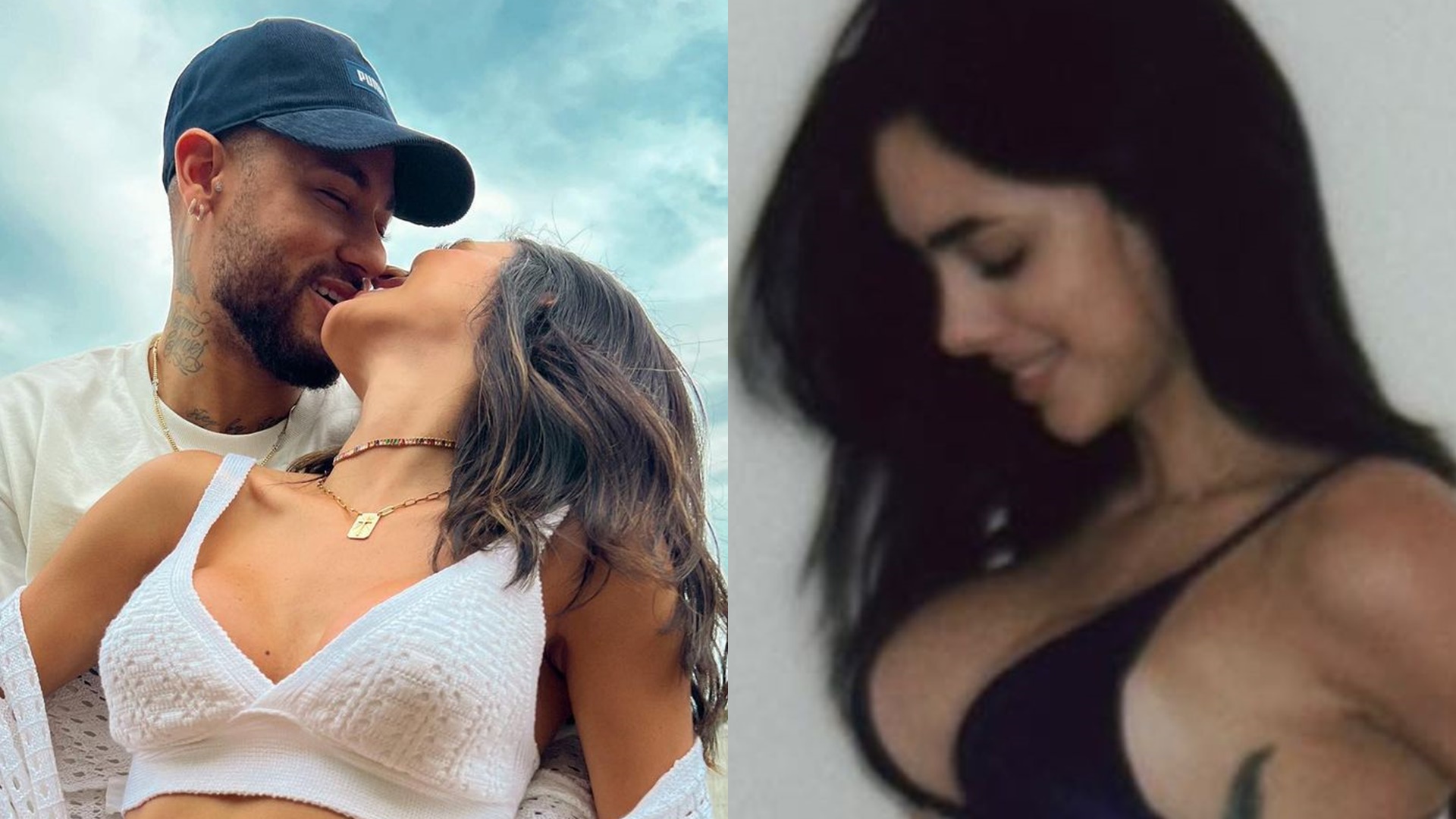 Grávida de Neymar, Bruna Biancardi exibe a barriguinha crescendo em cliques só de biquíni
