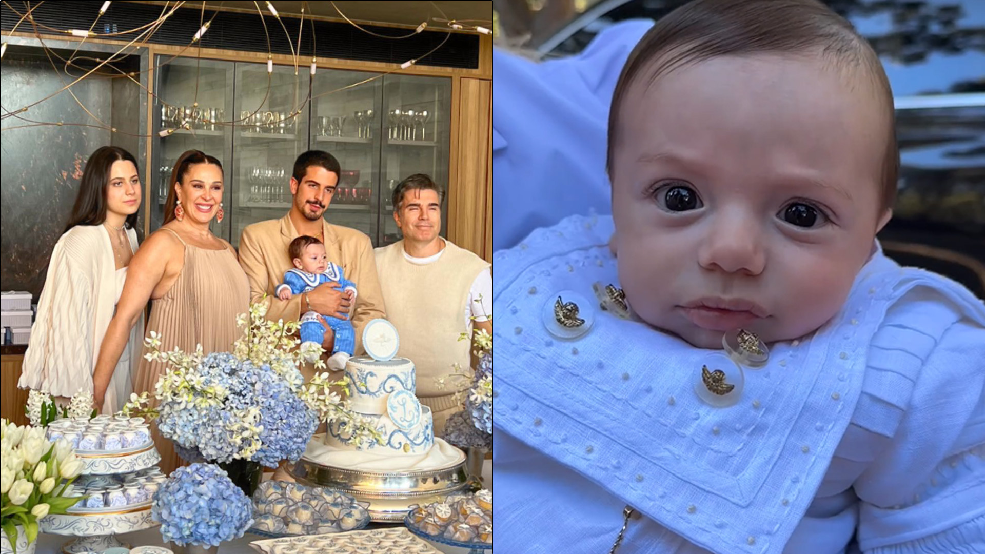 Claudia Raia reúne família em luxuosa cerimônia de batizado do caçula, Luca: “Amo”