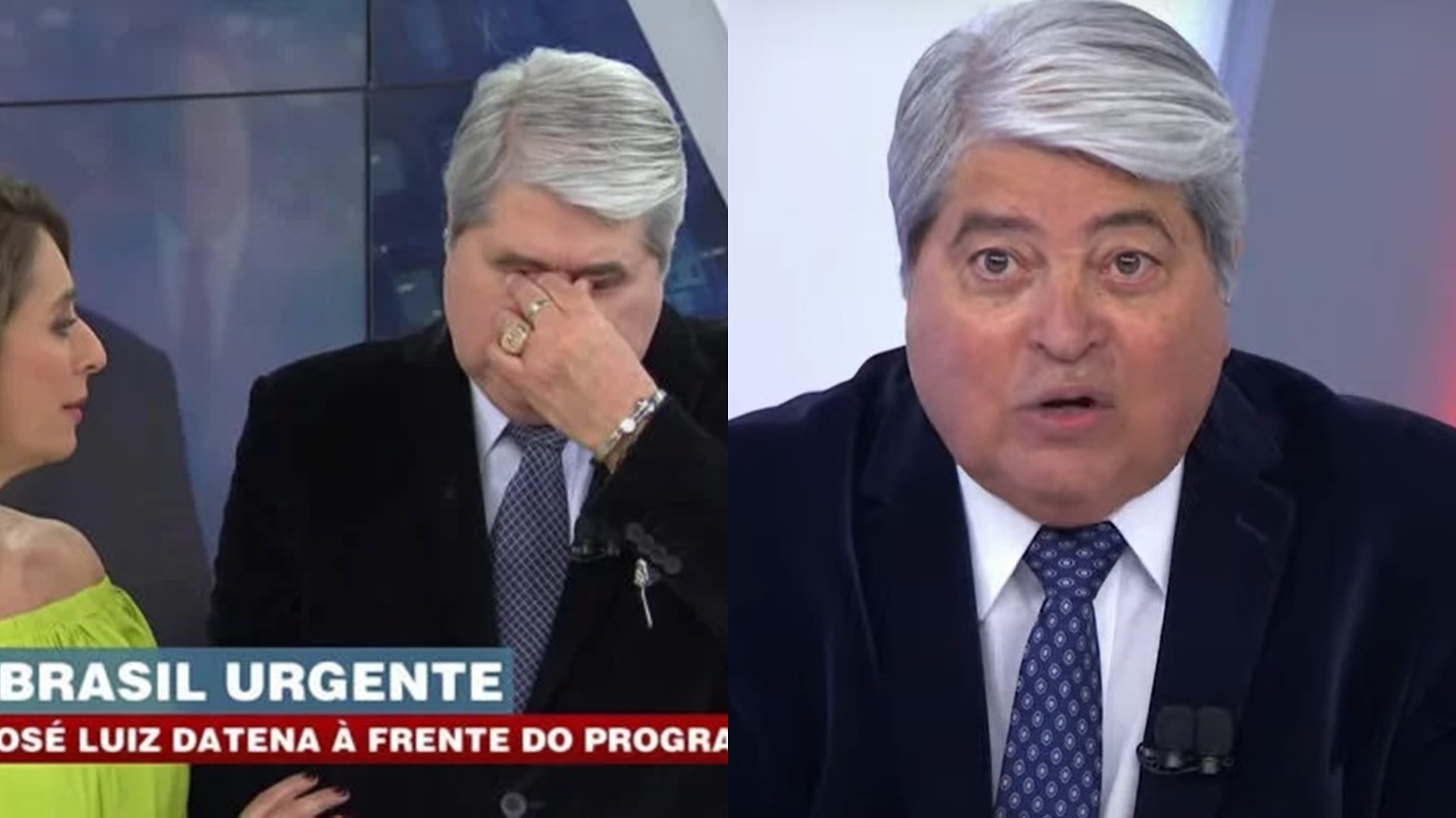 Datena volta à Band após afastamento e cai no choro ao vivo: “Não mereço”