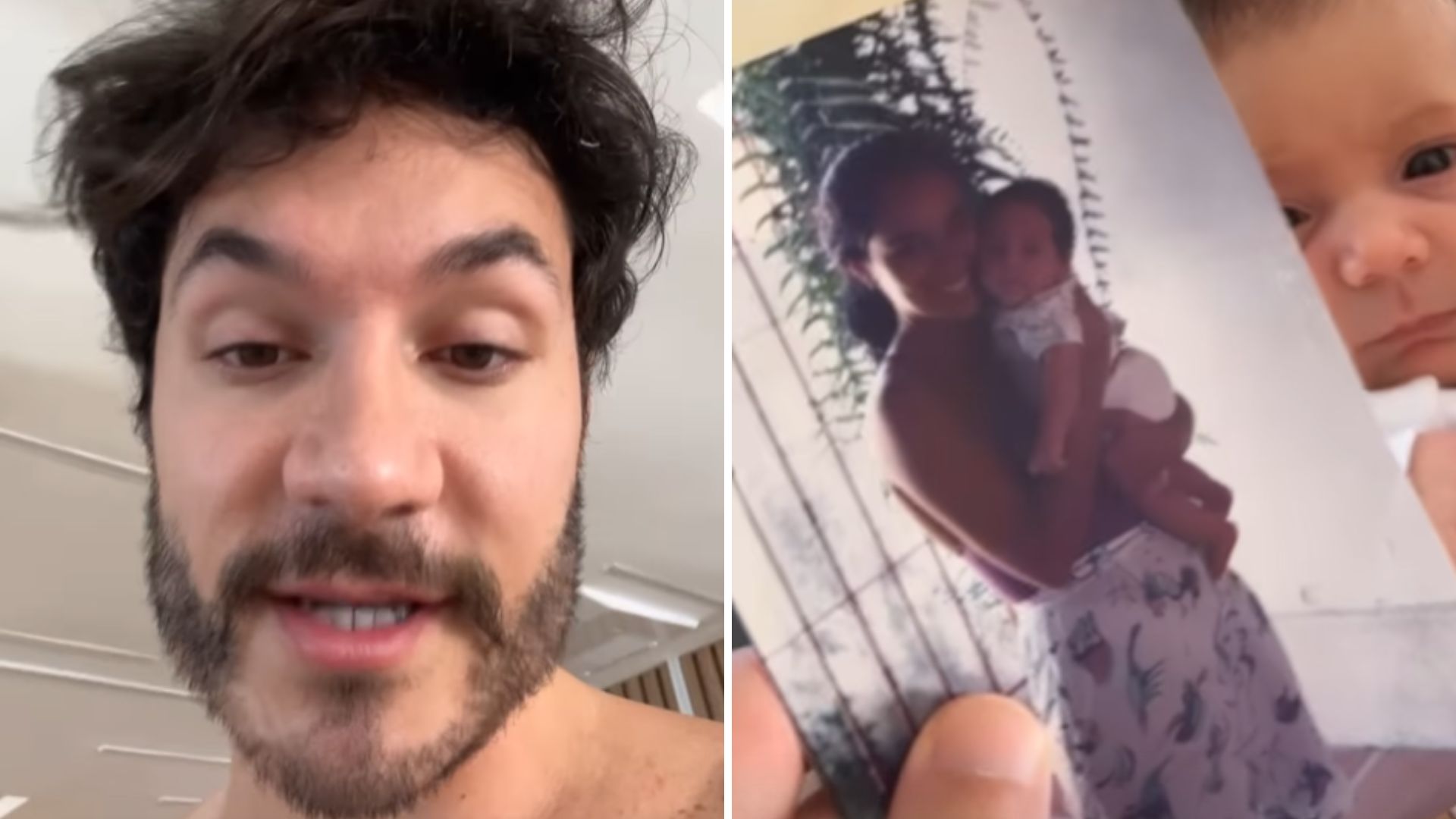 Idênticos! Eliezer compara foto de infância com aparência da filha: “Cara da Lua”