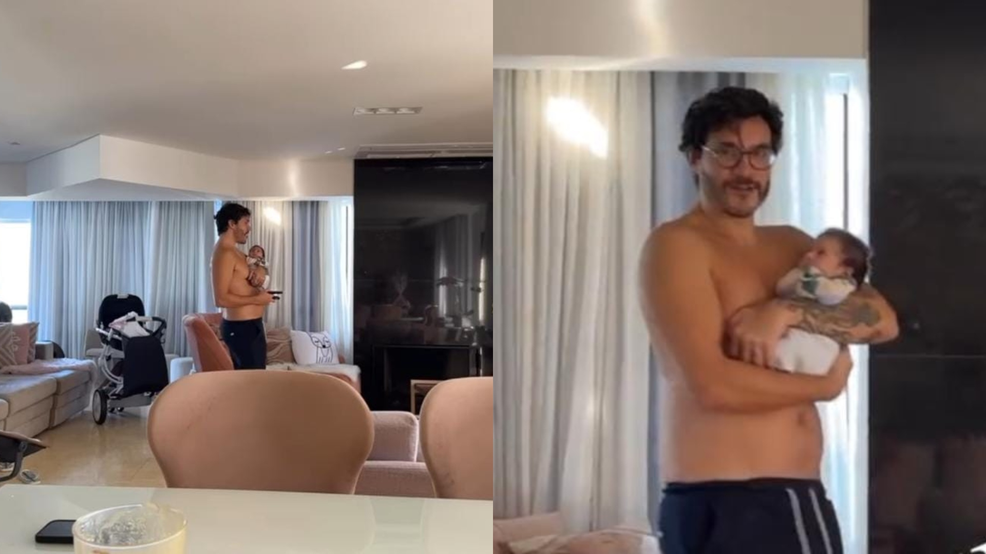Viih Tube flagra Eliezer dançando com Lua no colo e diverte: “Ela está adorando”