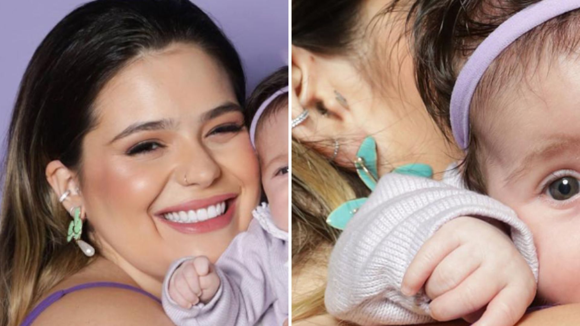 Filha de Viih Tube e Eliezer sorri em clique e confunde fãs: “Cara do pai e da mãe”