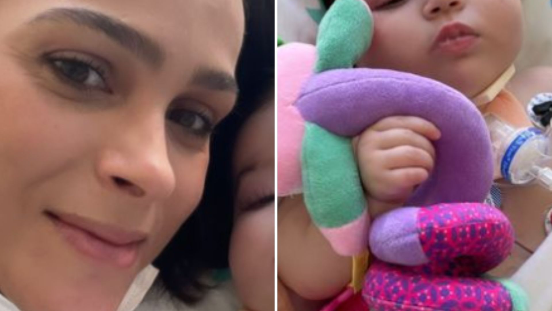 Esposa de Juliano Cazarré mostra estado da filha pós-cirurgia: “Acordei melhor”