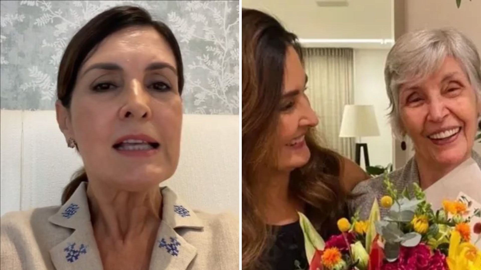 Fátima Bernardes se emociona com alta da mãe após internação surpresa: “Tudo bem”