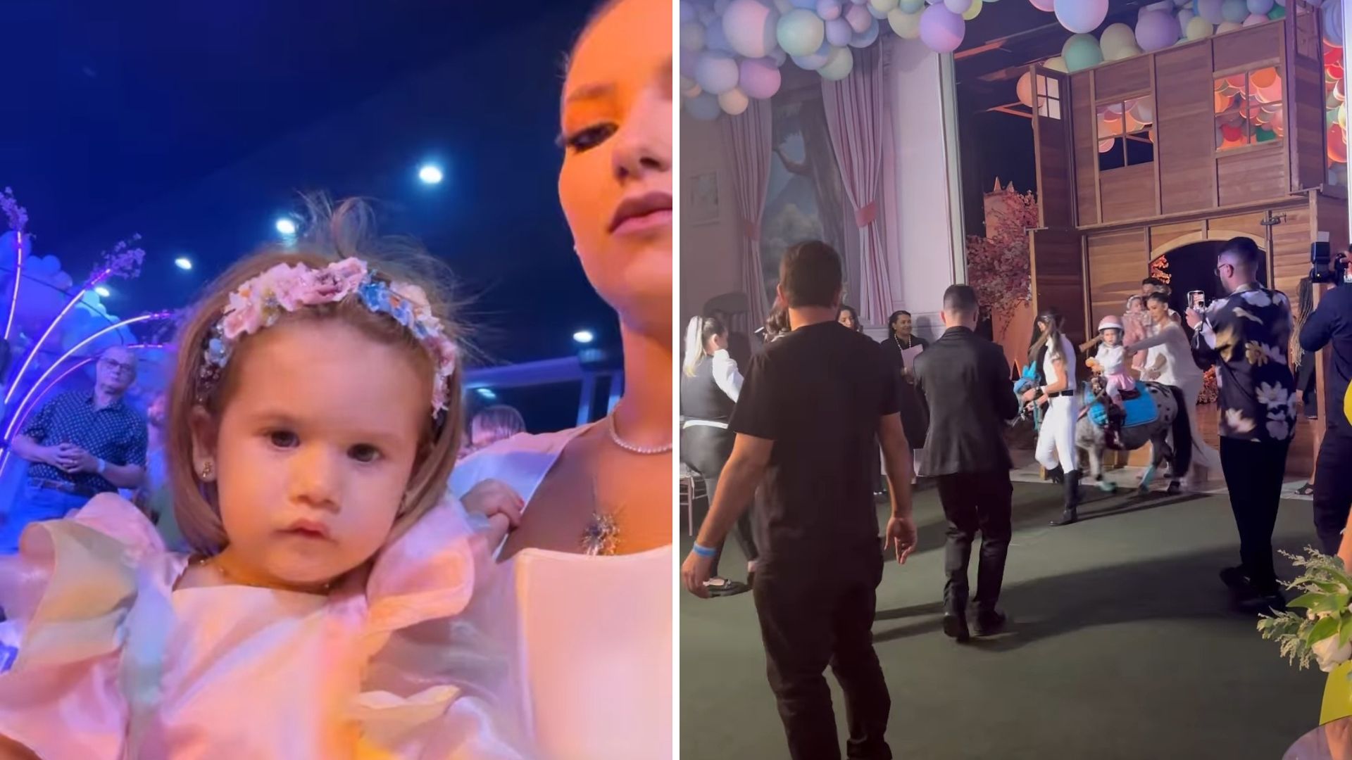 Filha de Virginia Fonseca tem entrada triunfal em festão de aniversário: “Num pônei”