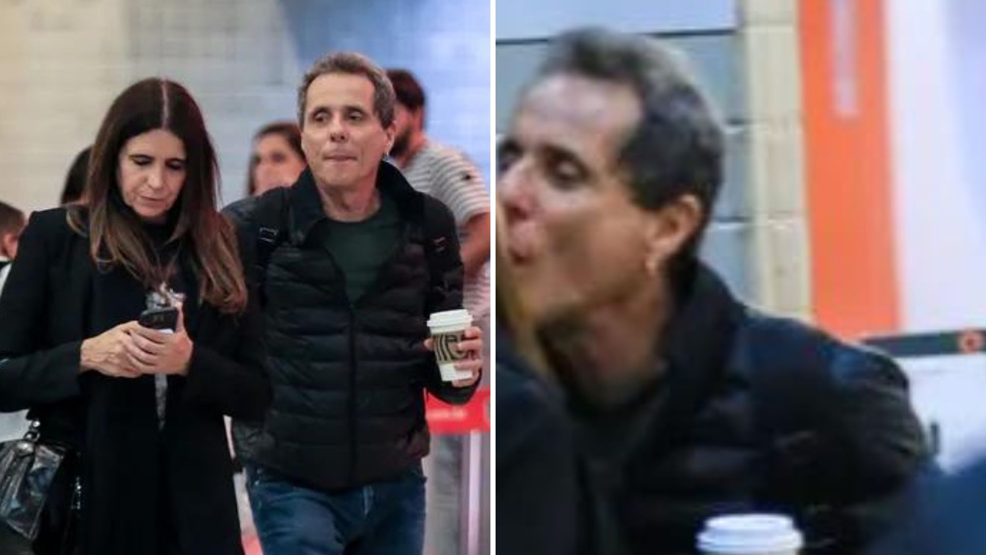 Flagra! Malu Mader e Tony Bellotto trocam beijos apaixonados em aeroporto no Rio