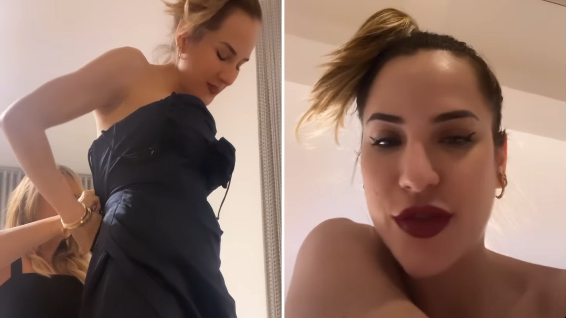 Gabi Martins passa perrengue e luta para se livrar de vestido justíssimo: “Entalado”