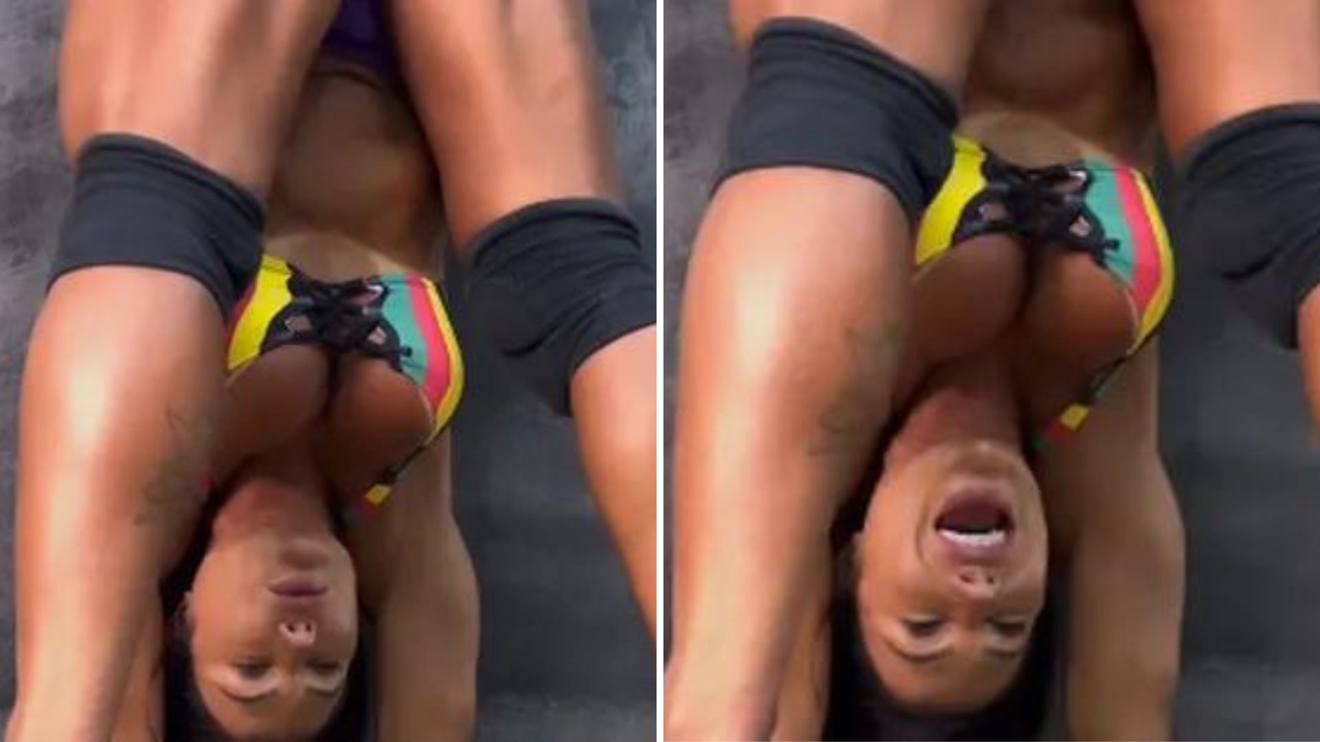 Gracyanne Barbosa se alonga com shortinho que ‘espreme’ sua intimidade: “Doida”
