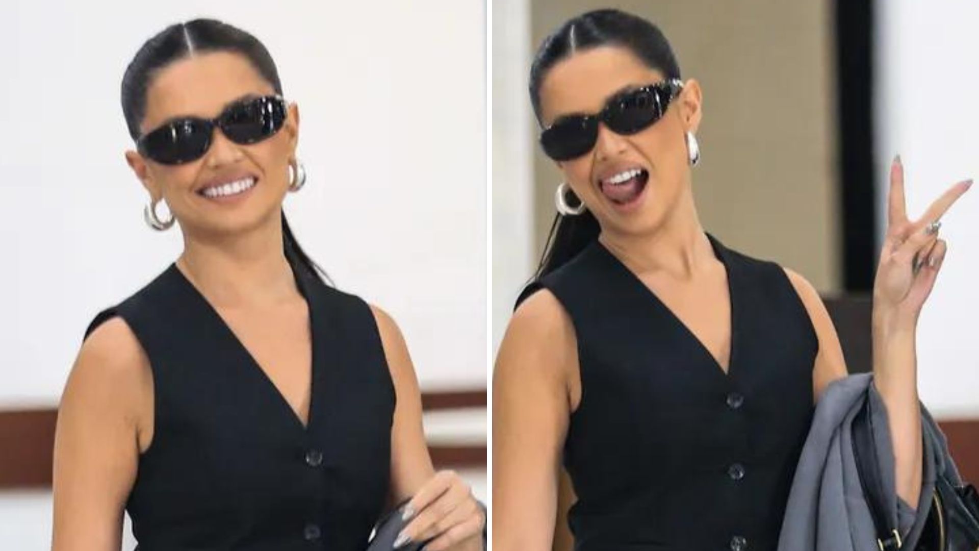Juliette Freire esbanja elegância e simpatia em sua chegada ao aeroporto do Rio