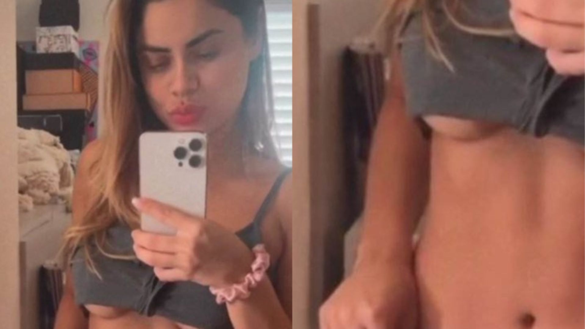Gente? Solteira, Lexa levanta o pijama e deixa intimidade à mostra