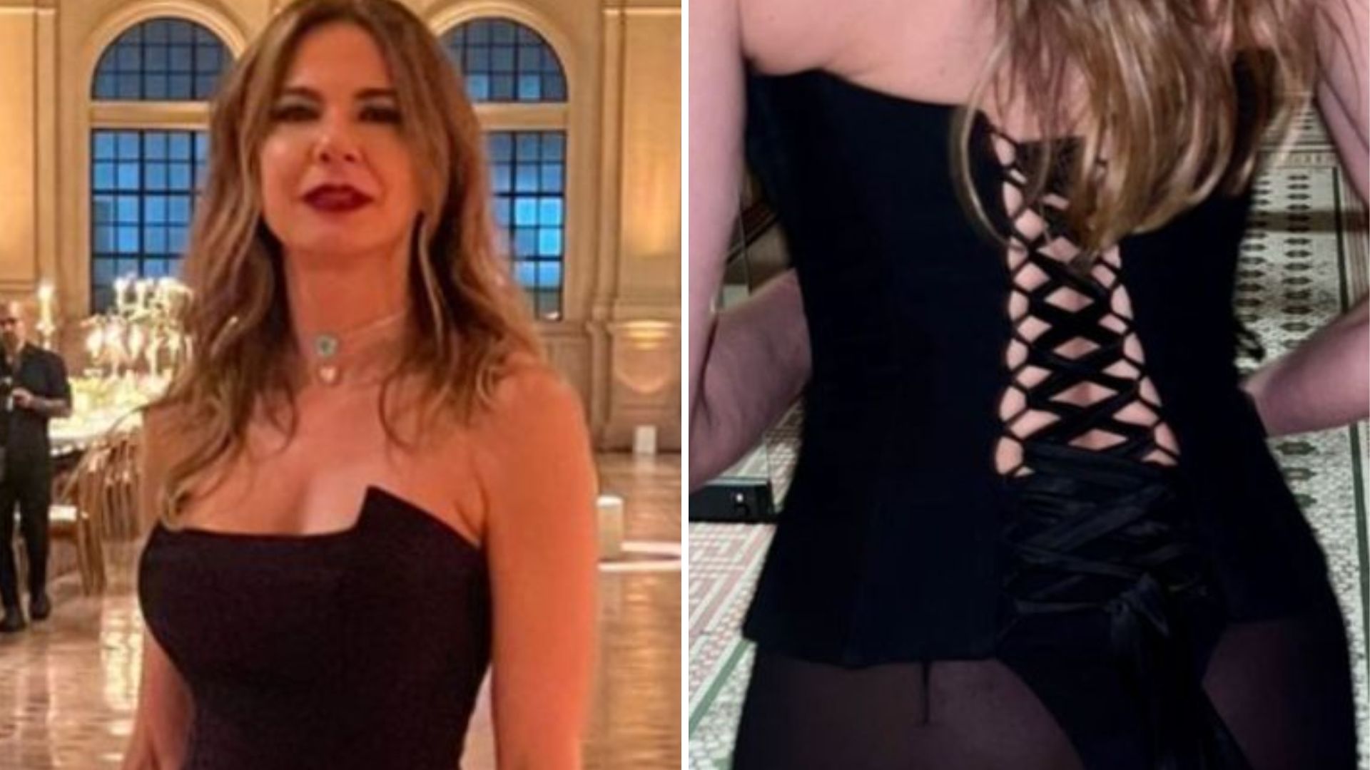 Exagerou? Luciana Gimenez deixa calcinha aparecer ao ir a casamento com saia transparente
