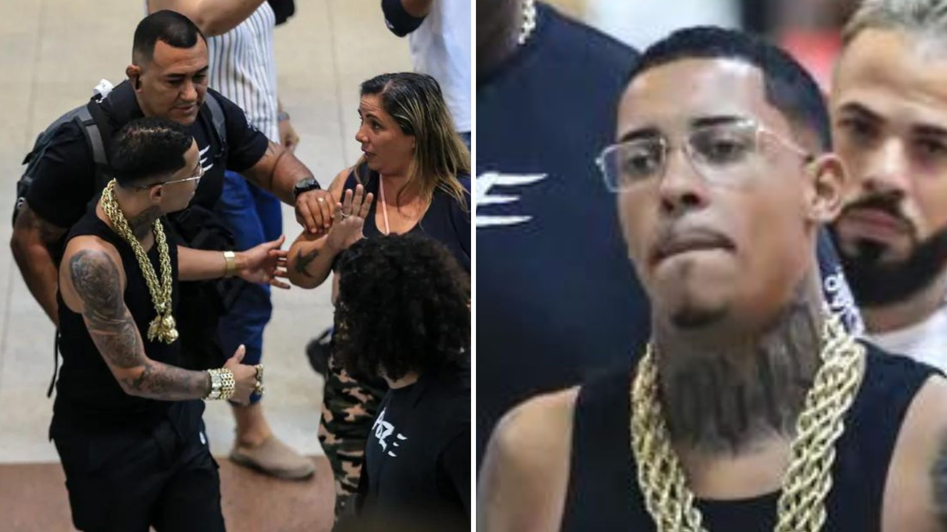 MC Poze provoca caos e seguranças têm que intervir em aeroporto do Rio