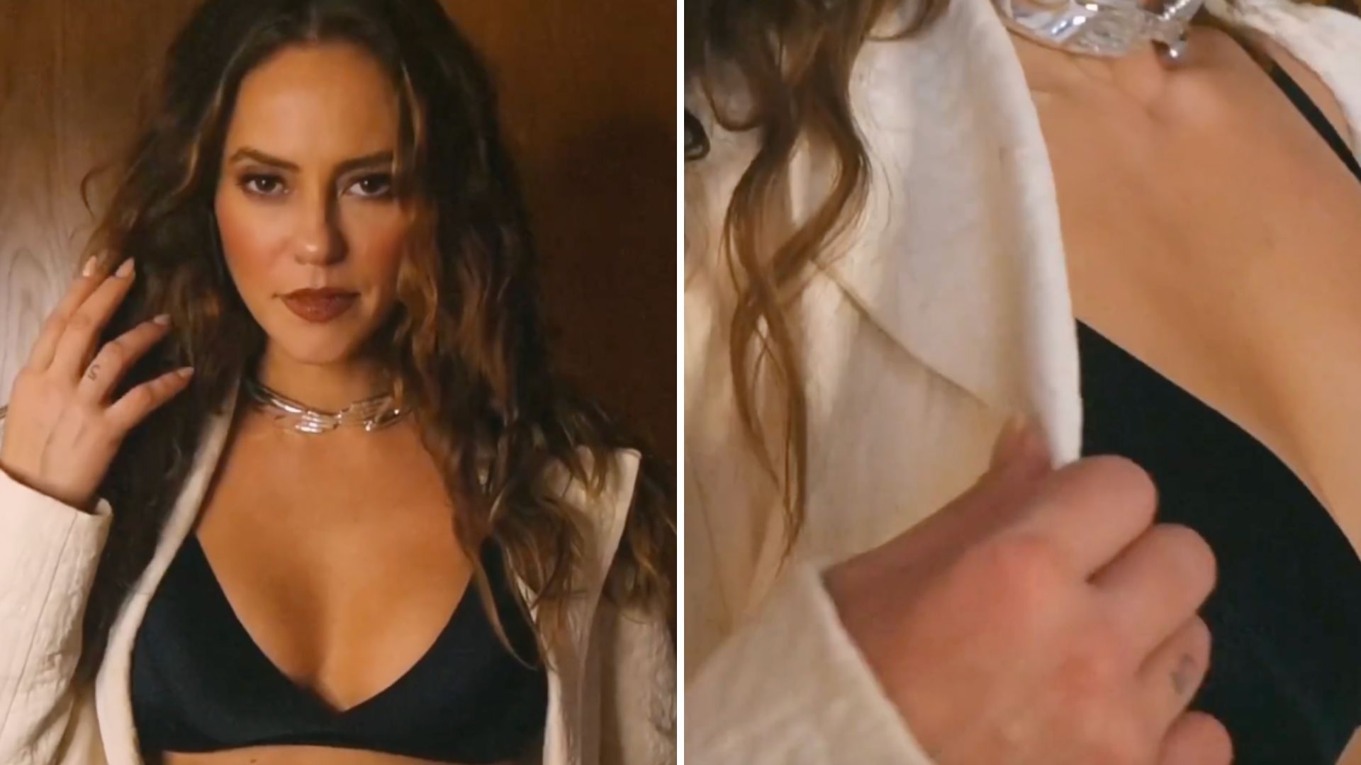 Em vídeo, Paolla Oliveira tira o blazer e mostra cinturinha finíssima: “Ela secou”