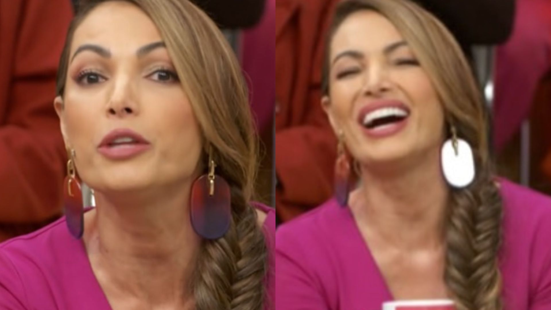 Patrícia Poeta quebra protocolo no ‘Encontro’ e bebe no meio da plateia: “No pique”