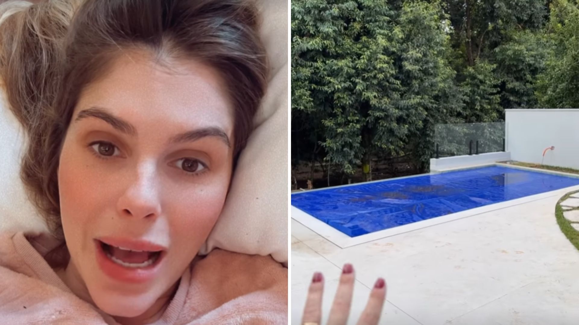 Reformando, Bárbara Evans polemiza ao mostrar piscina ‘pequena’: “Pra gente tá ótimo”
