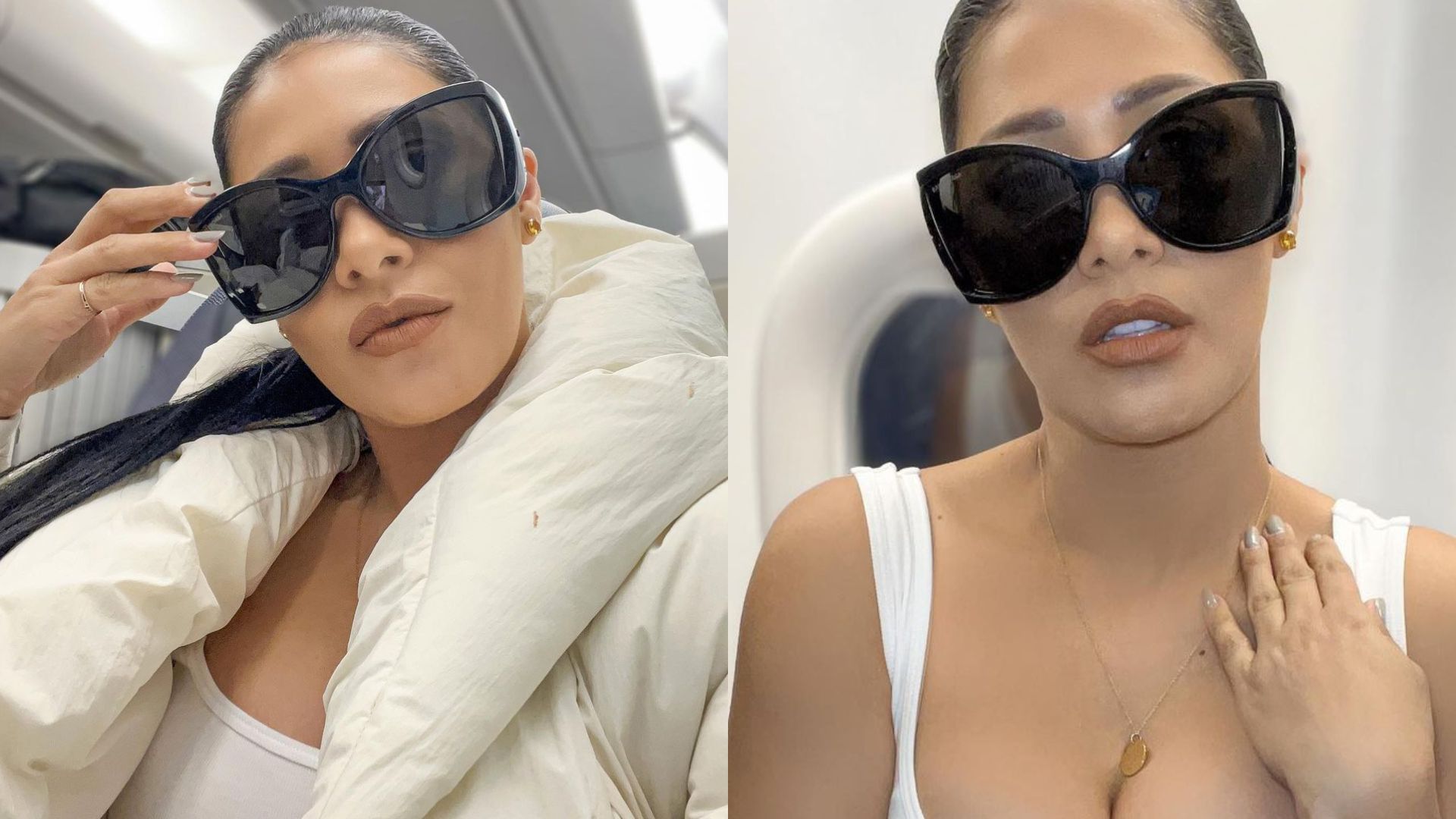 Simaria tira a jaqueta e causa escândalo com decote profundo em avião: “Gata”