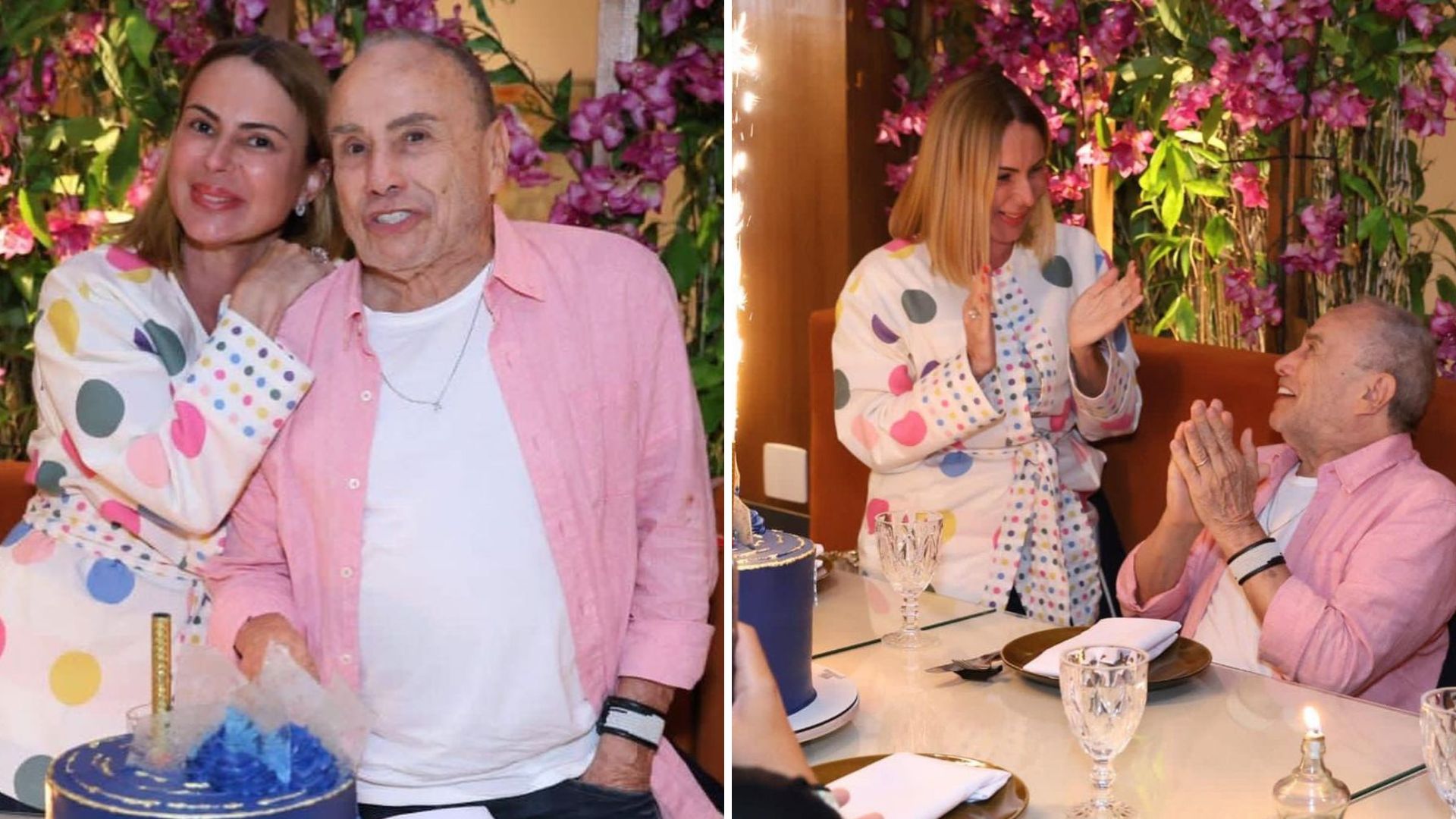 Stênio Garcia ganha festa surpresa com bolo de ouro: “Virou criança quando viu”