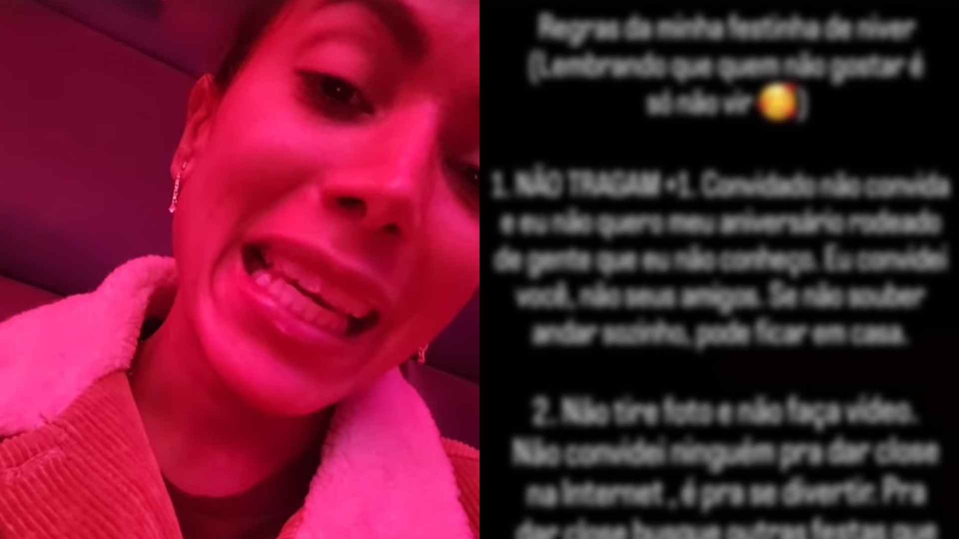 Anitta divulga regras para entrar em sua festa de aniversário: “Convidado não convida”