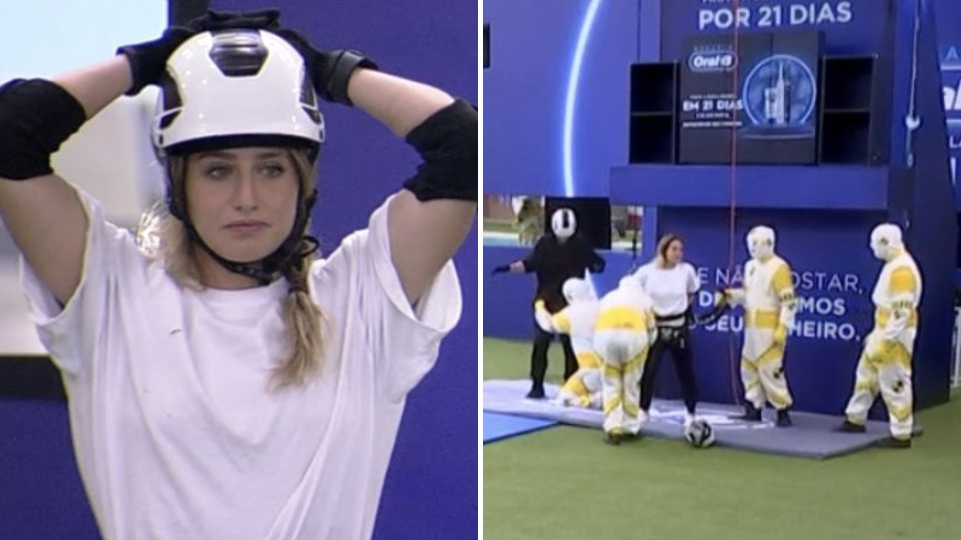BBB23: Bruna se machuca na Prova do Anjo e recebe atendimento médico: “Sangrando”