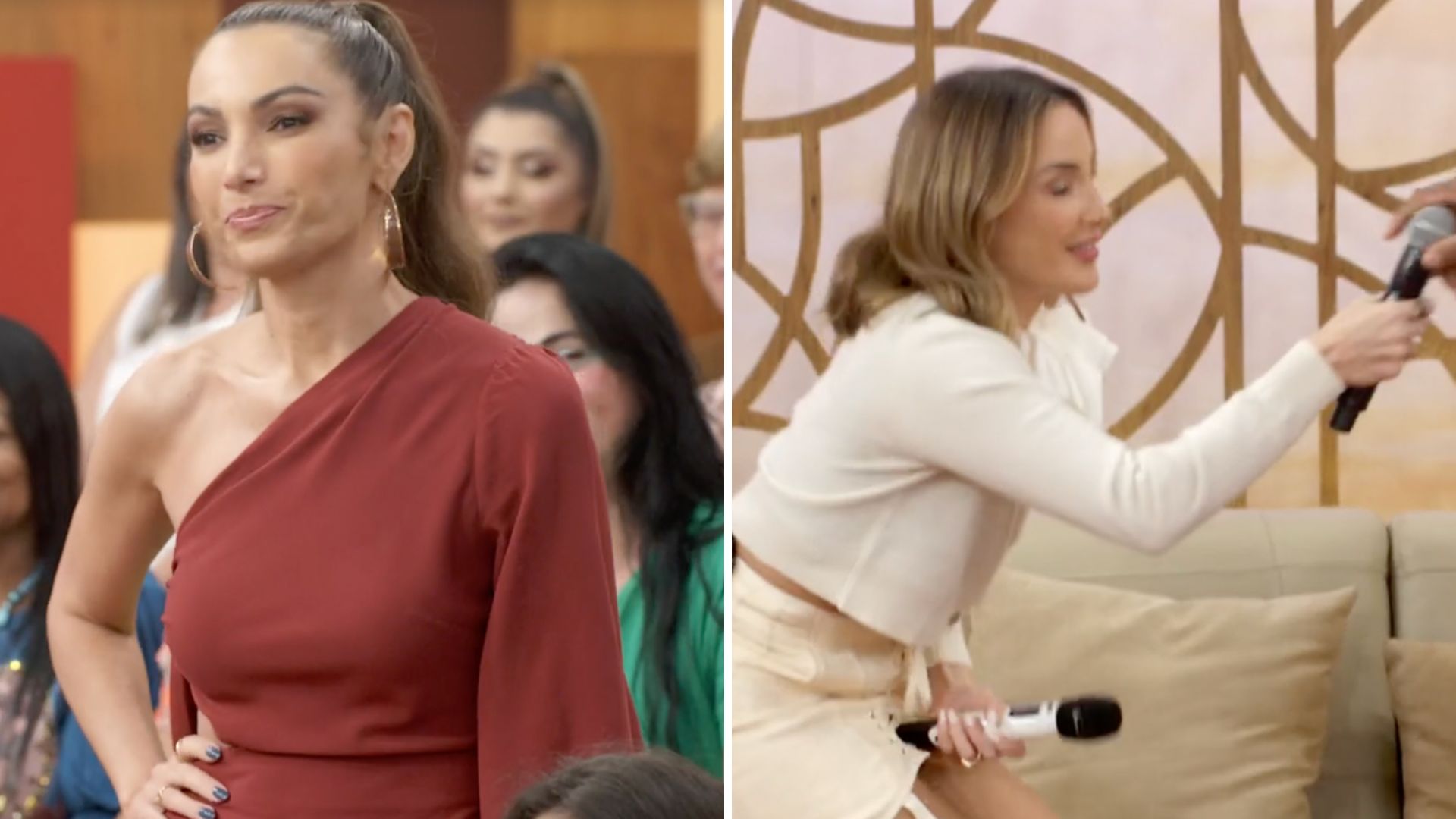Claudia Leitte passa perrengue ao vivo no ‘Encontro’ e Poeta se defende: “É assim”