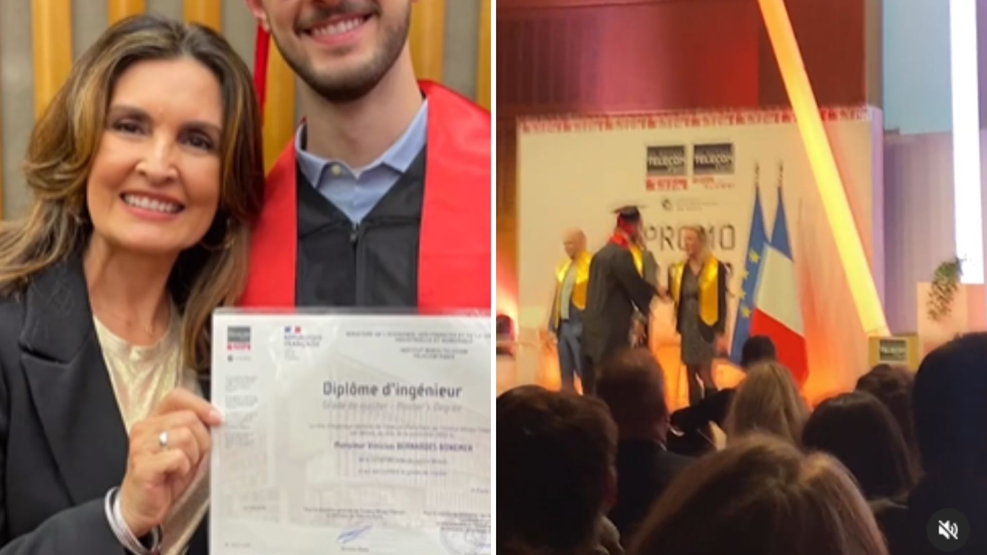Fátima Bernardes comemora formatura do filho na França: “Construindo seu caminho”