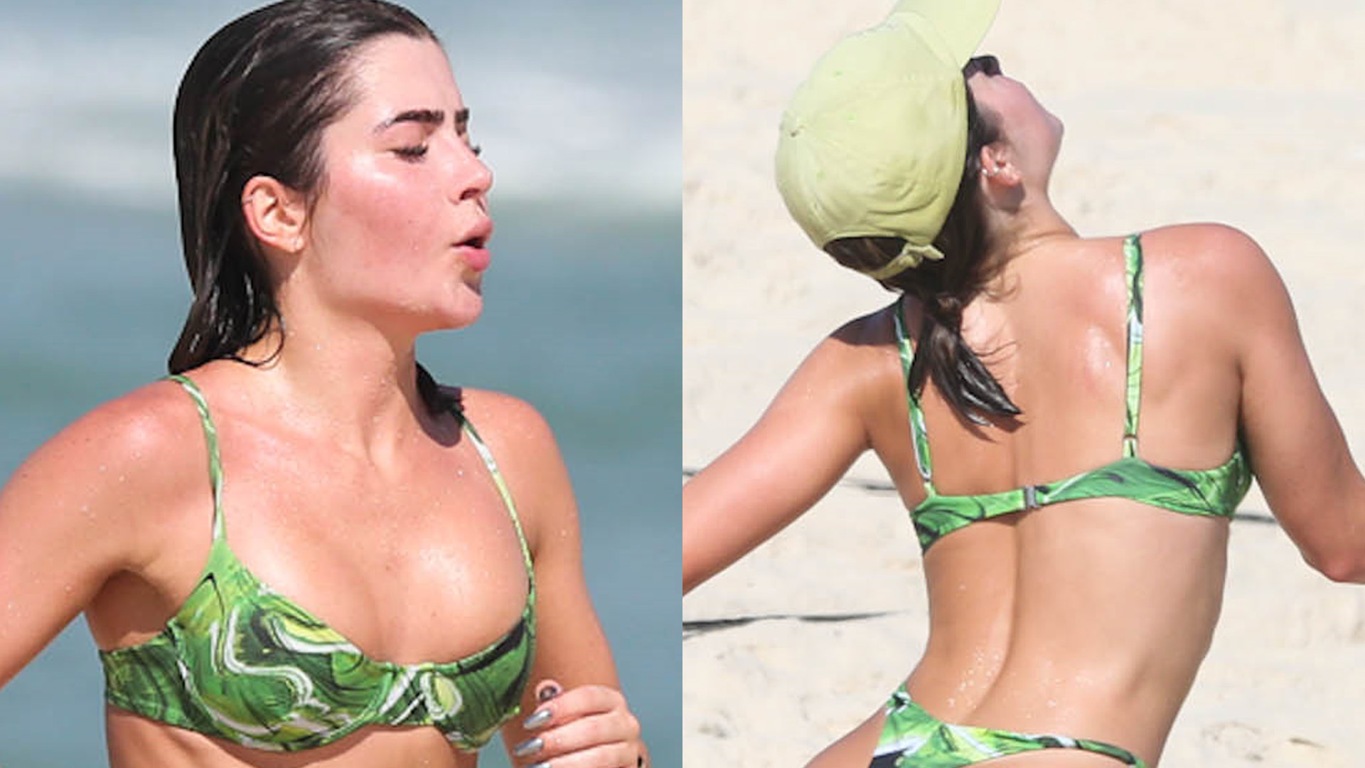 De biquíni PP, Jade Picon deixa bumbum todo à mostra na praia