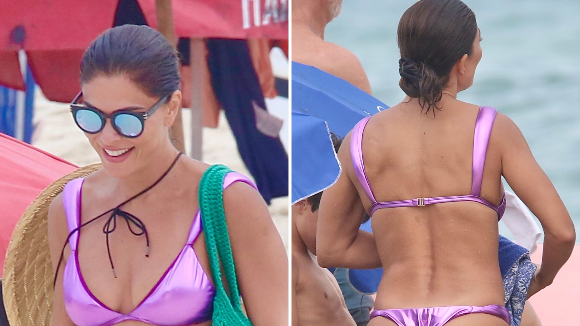 Errou o tamanho? Juliana Paes é flagrada com biquíni ‘larguinho’ em ida à praia