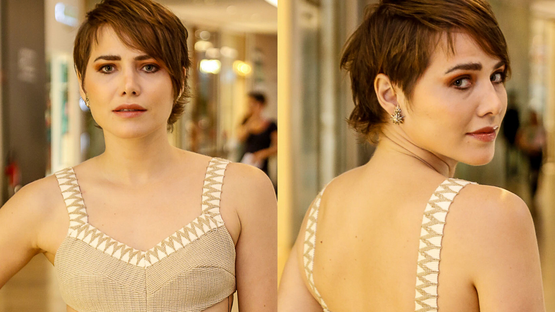 Letícia Colin deixa as costas nuas em vestido chiquérrimo e exibe tatuagens secretas