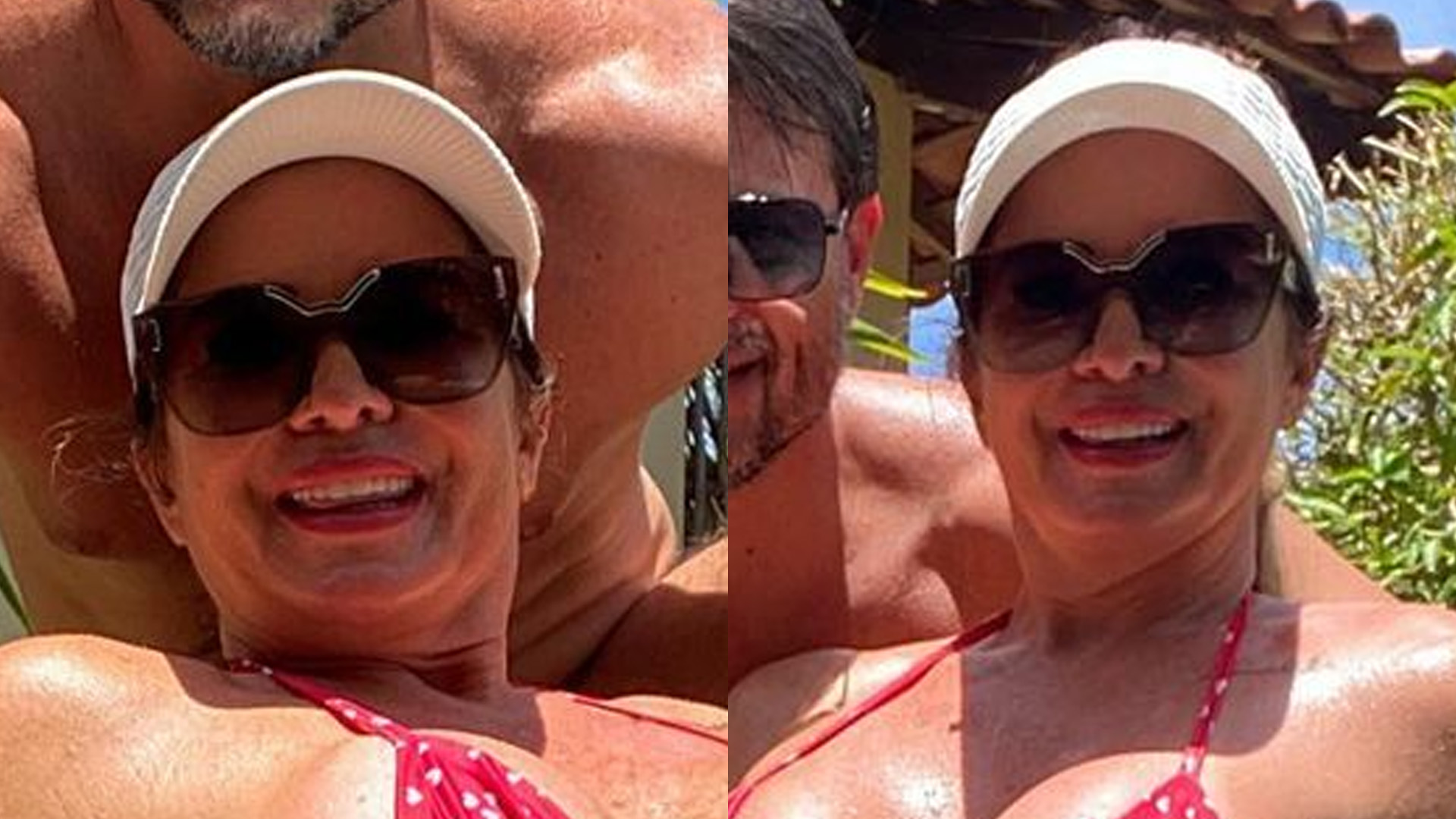 Mãe de Viih Tube deixa seios turbinados à mostra em biquíni micro: “Férias”