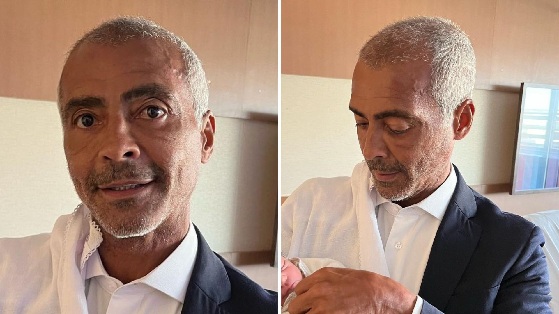 Que amor! Romário encanta ao surgir com neta recém-nascida na maternidade: “Benção”