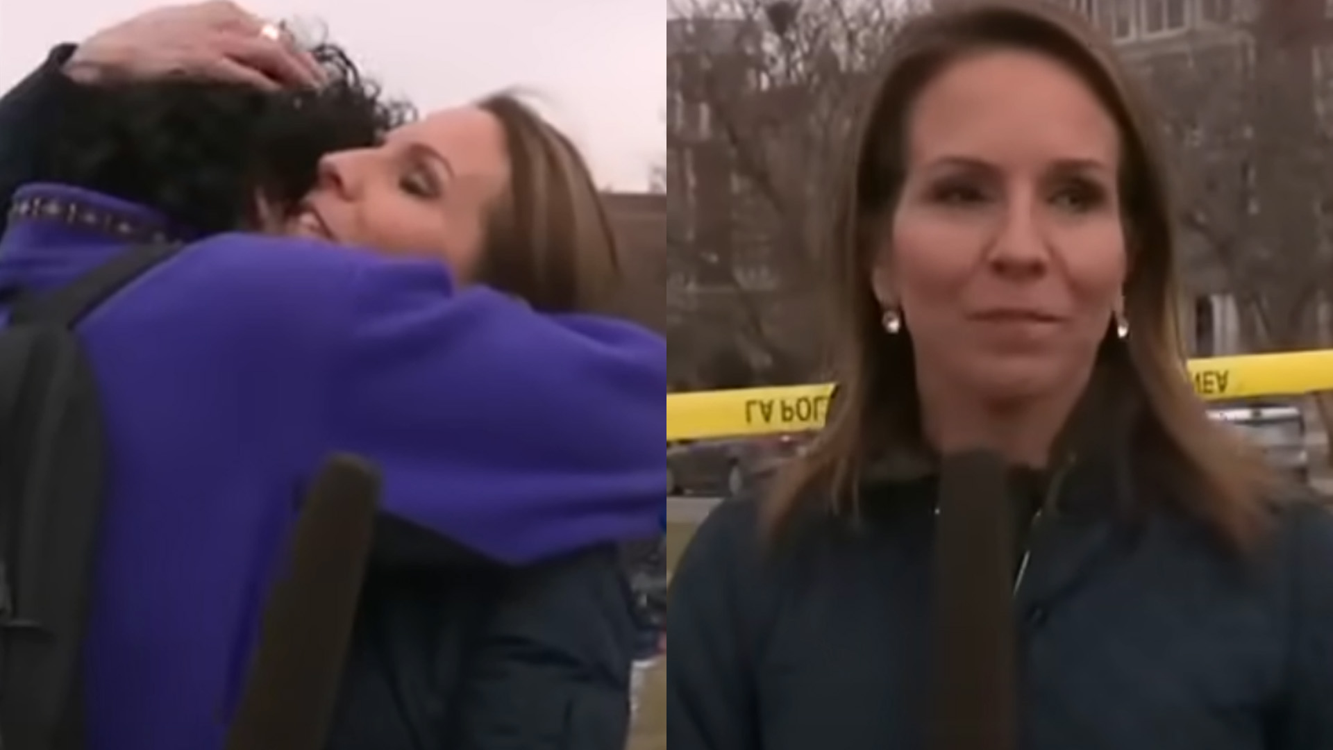 Repórter reencontra filho ao vivo após tiroteio e se emociona: “Me desculpem”