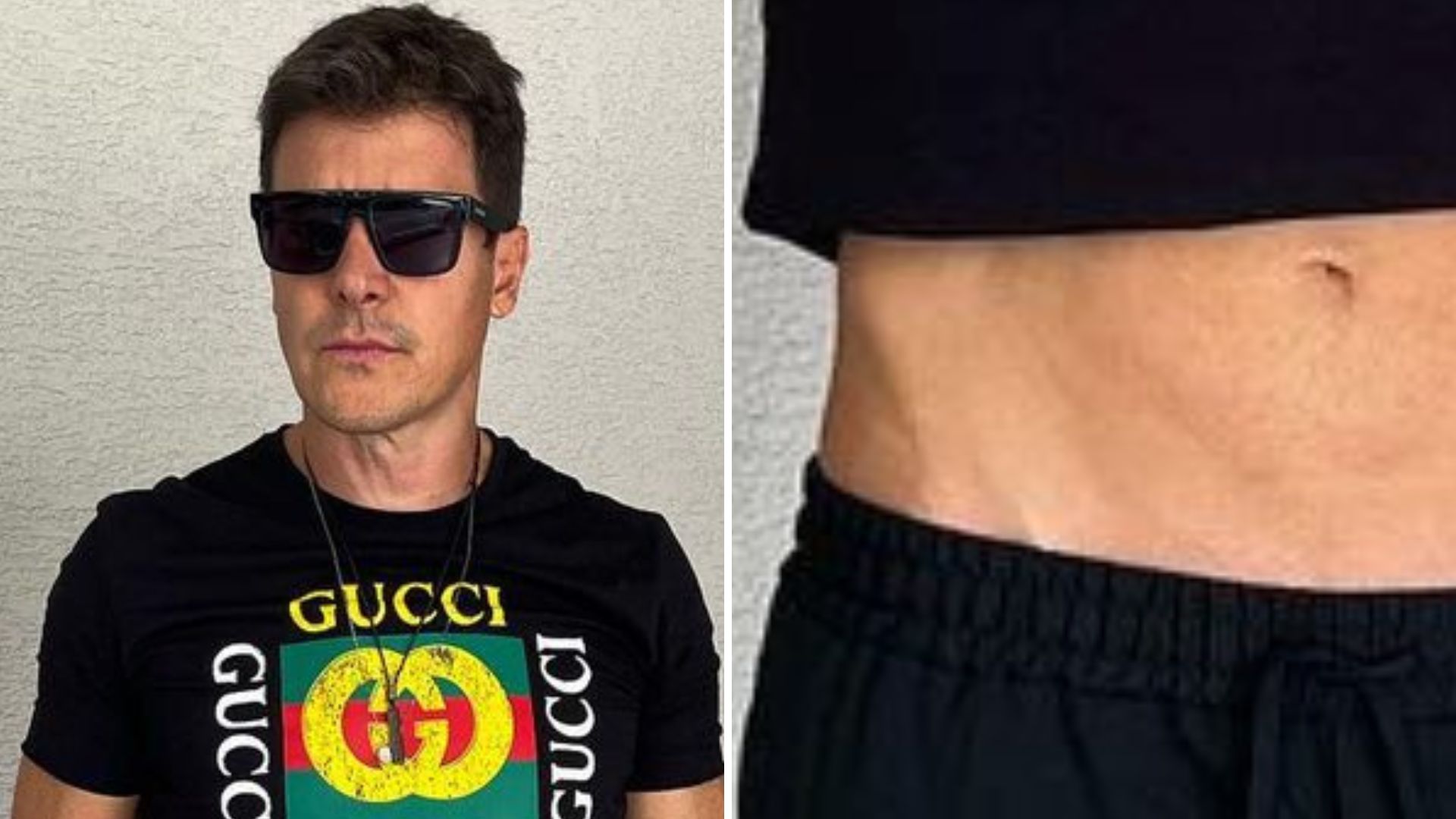 Rodrigo Faro adere à moda e deixa barriga de fora em cropped: “Garotinho”
