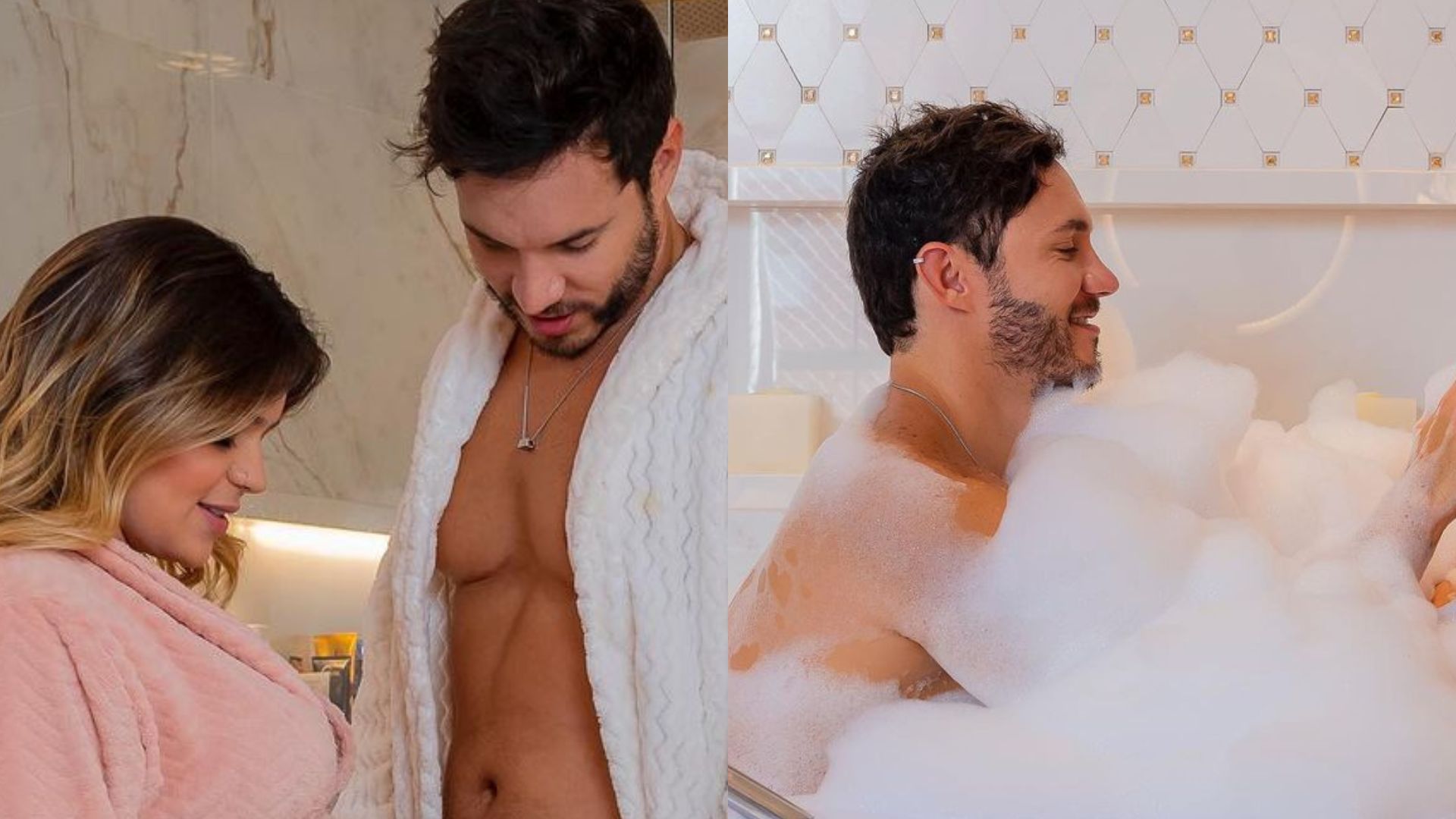 Nua, Viih Tube exibe barrigão em banho com Elizer e gera polêmica: “Nunca?”