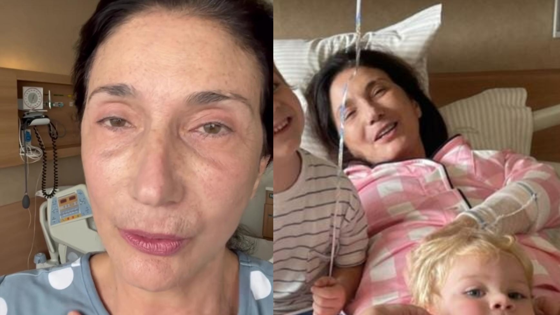 Zizi Possi comemora aniversário no hospital e recebe visita fofíssima dos netos: “Complicações”