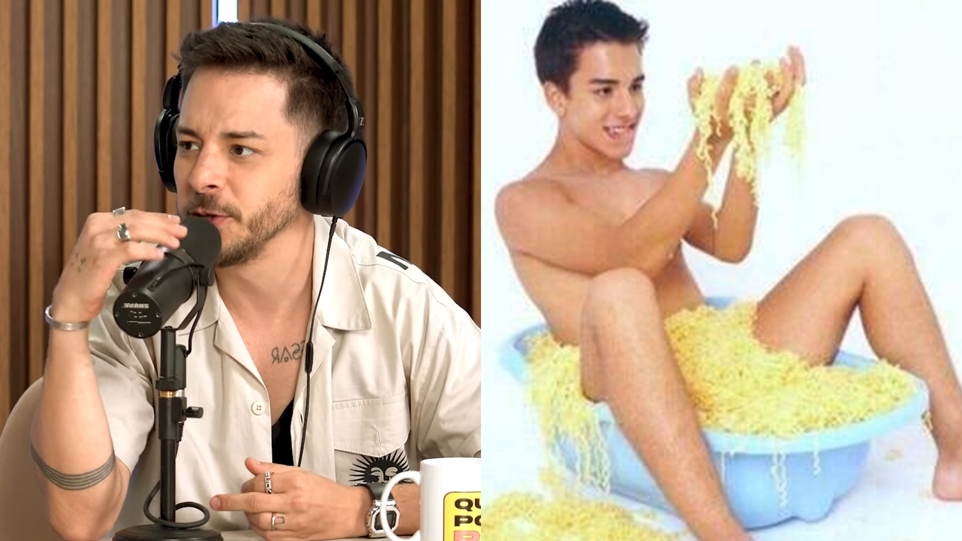 Junior Lima detalha bastidores de foto em banheira de macarrão: “Não sabia dizer não”
