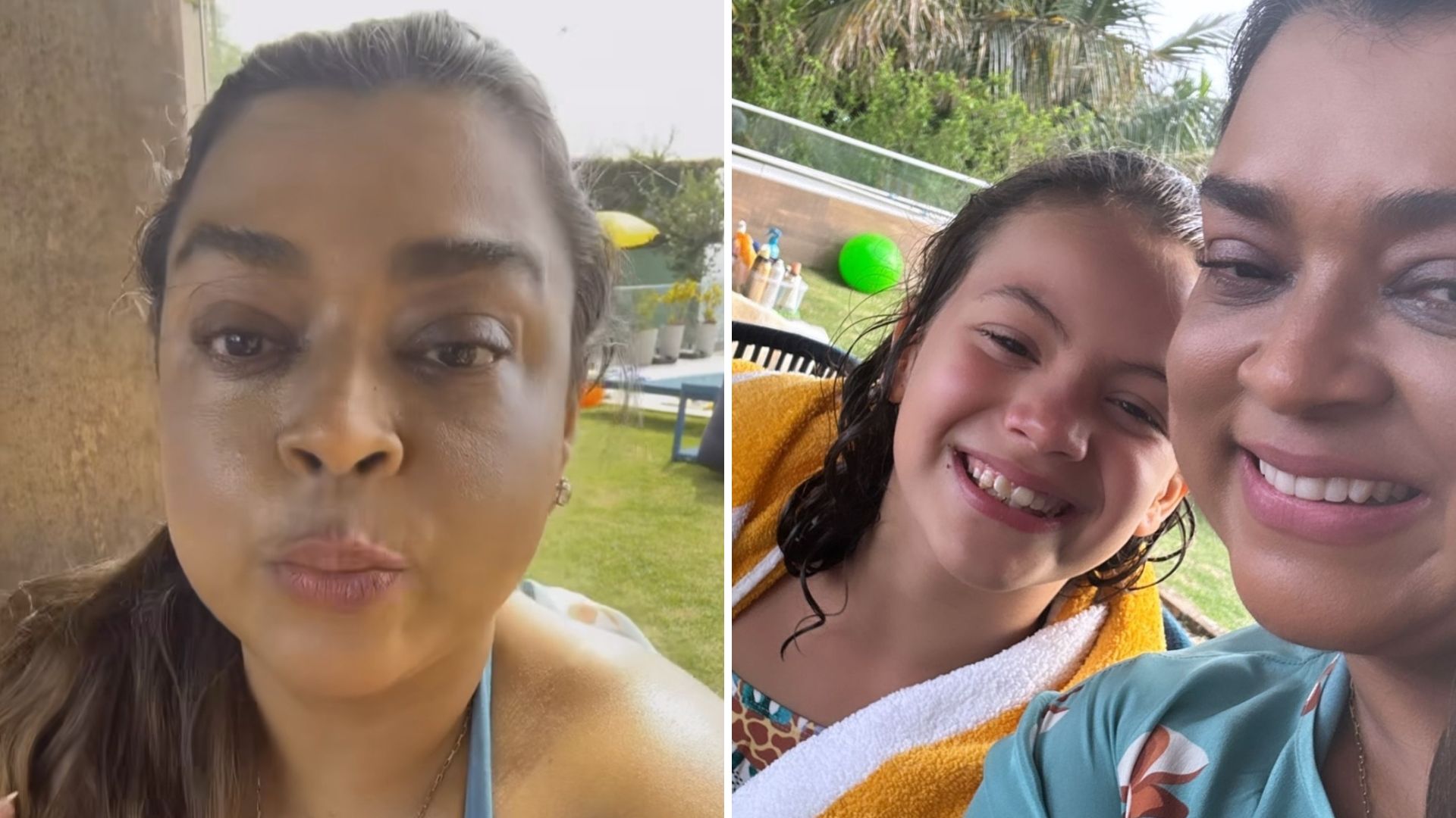 Preta Gil e neta esbanjam alegria em dia de piscina: “Muito protetor solar”