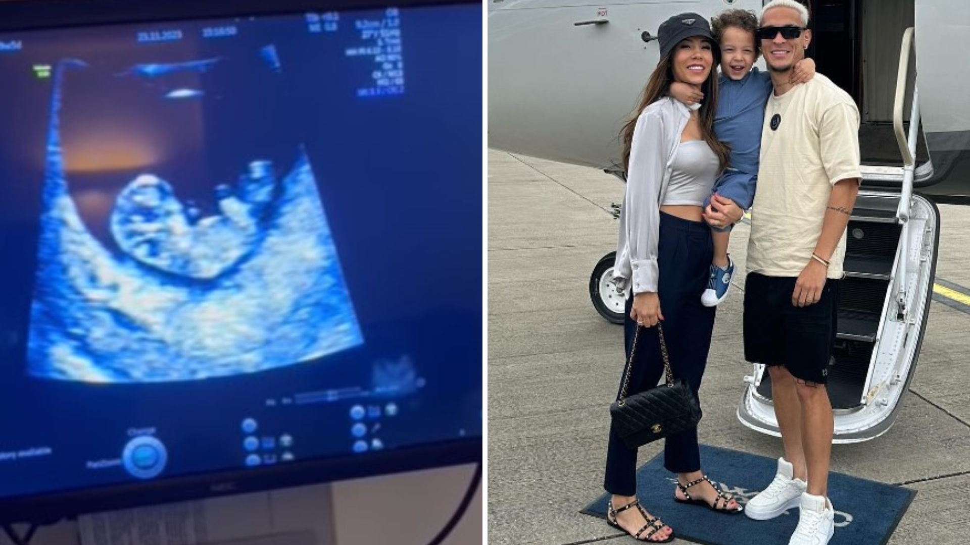 Rosilenny Xavier, esposa do jogador Antony, anuncia que está grávida de uma menina