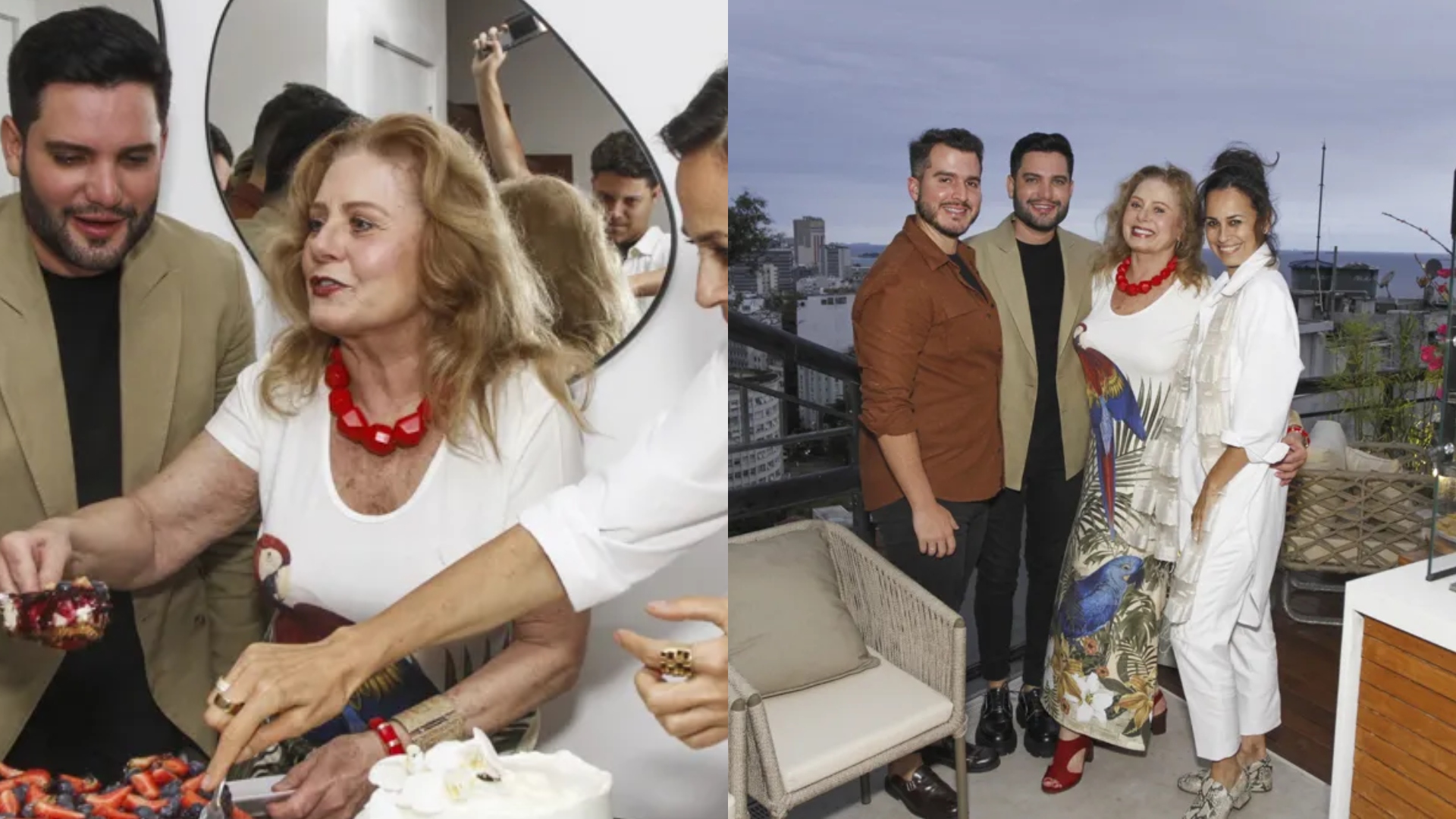 Vera Fischer comemora 72 anos com jantar em sua cobertura luxuosa no Rio