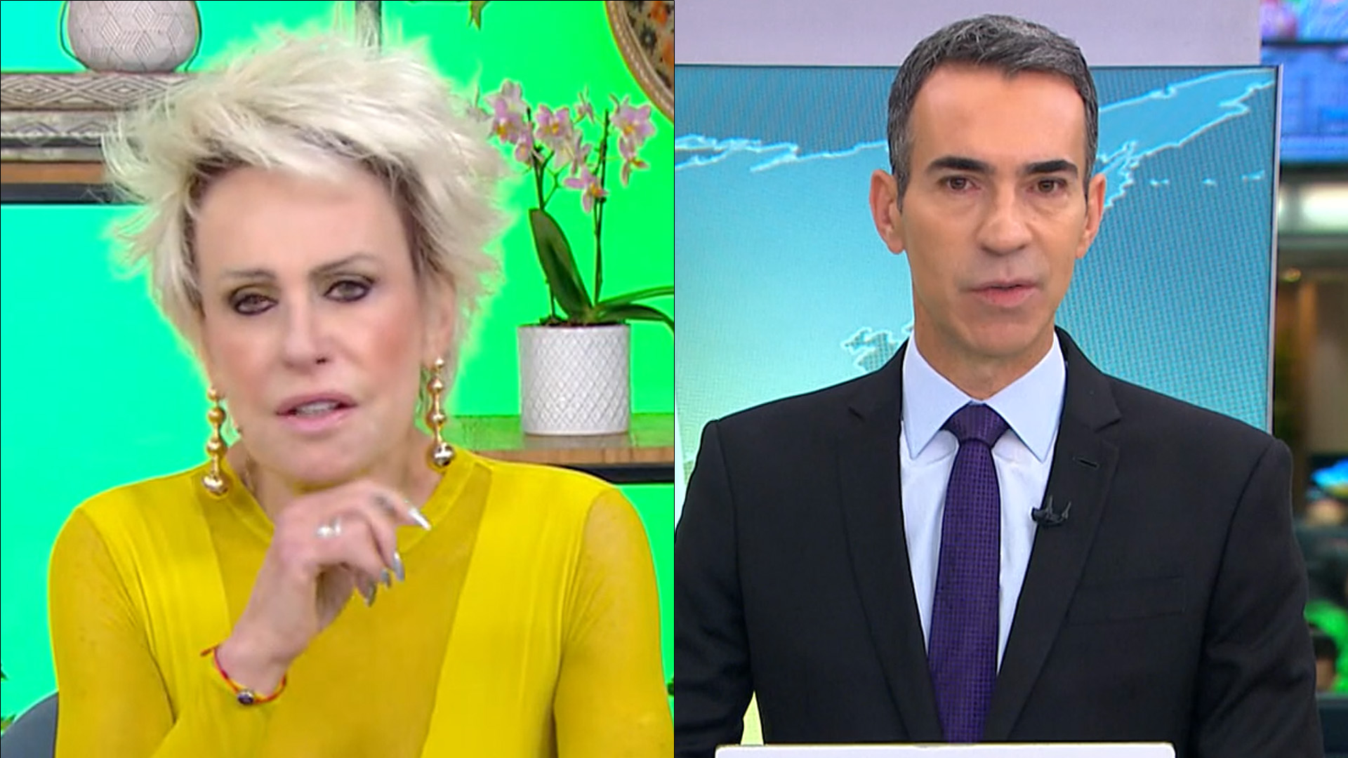 Ao vivo, Ana Maria Braga é desmentida por César Tralli: “Não há confirmação…”