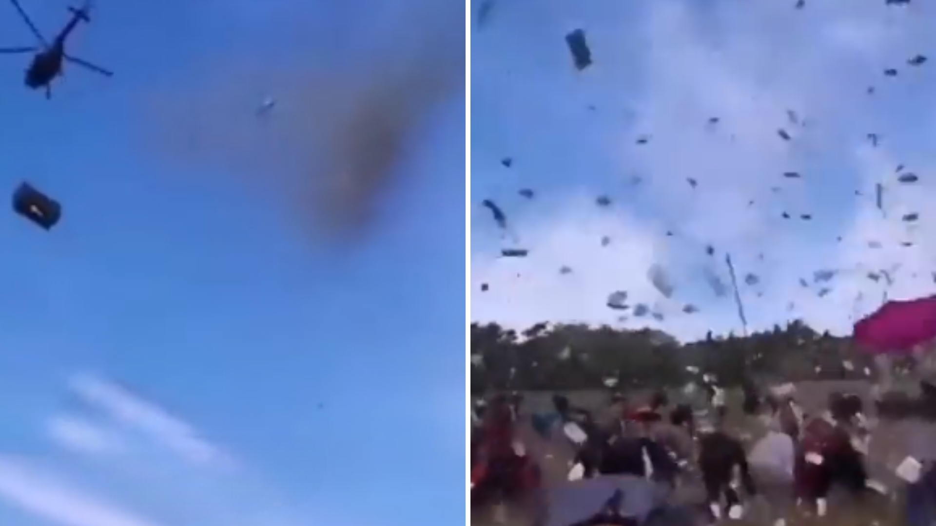 Bilionário faz ‘chover dinheiro’ e joga 1 milhão de dólares de helicóptero: “Precisava”