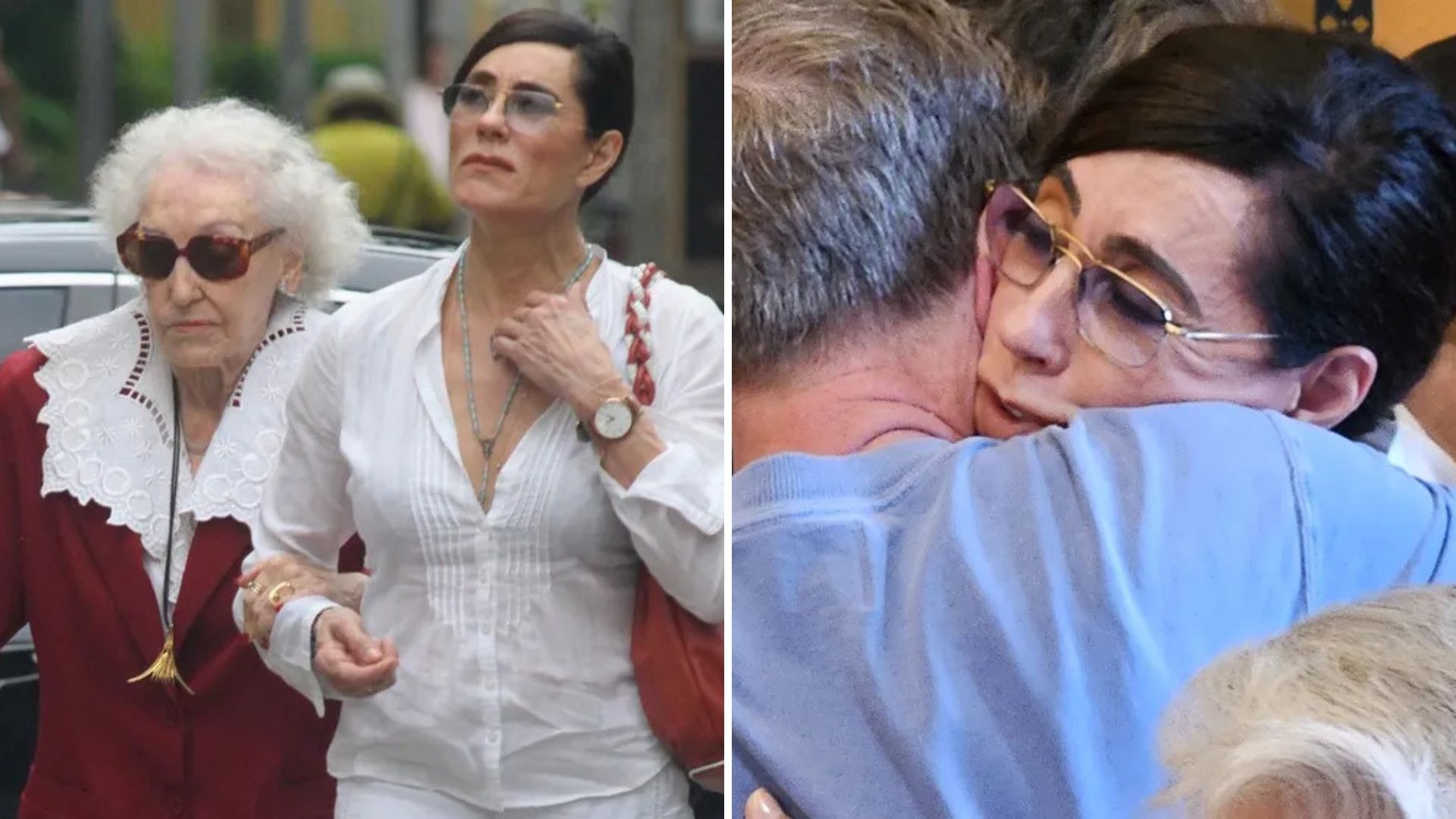Luto! Christiane Torloni surge abalada na missa de um mês de falecimento do pai