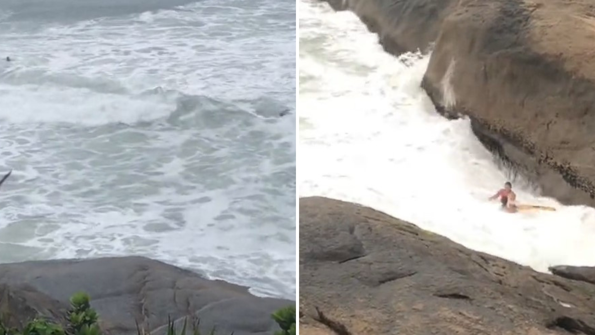 Desespero! Turistas são levados por onda gigante enquanto posavam para selfies em rocha