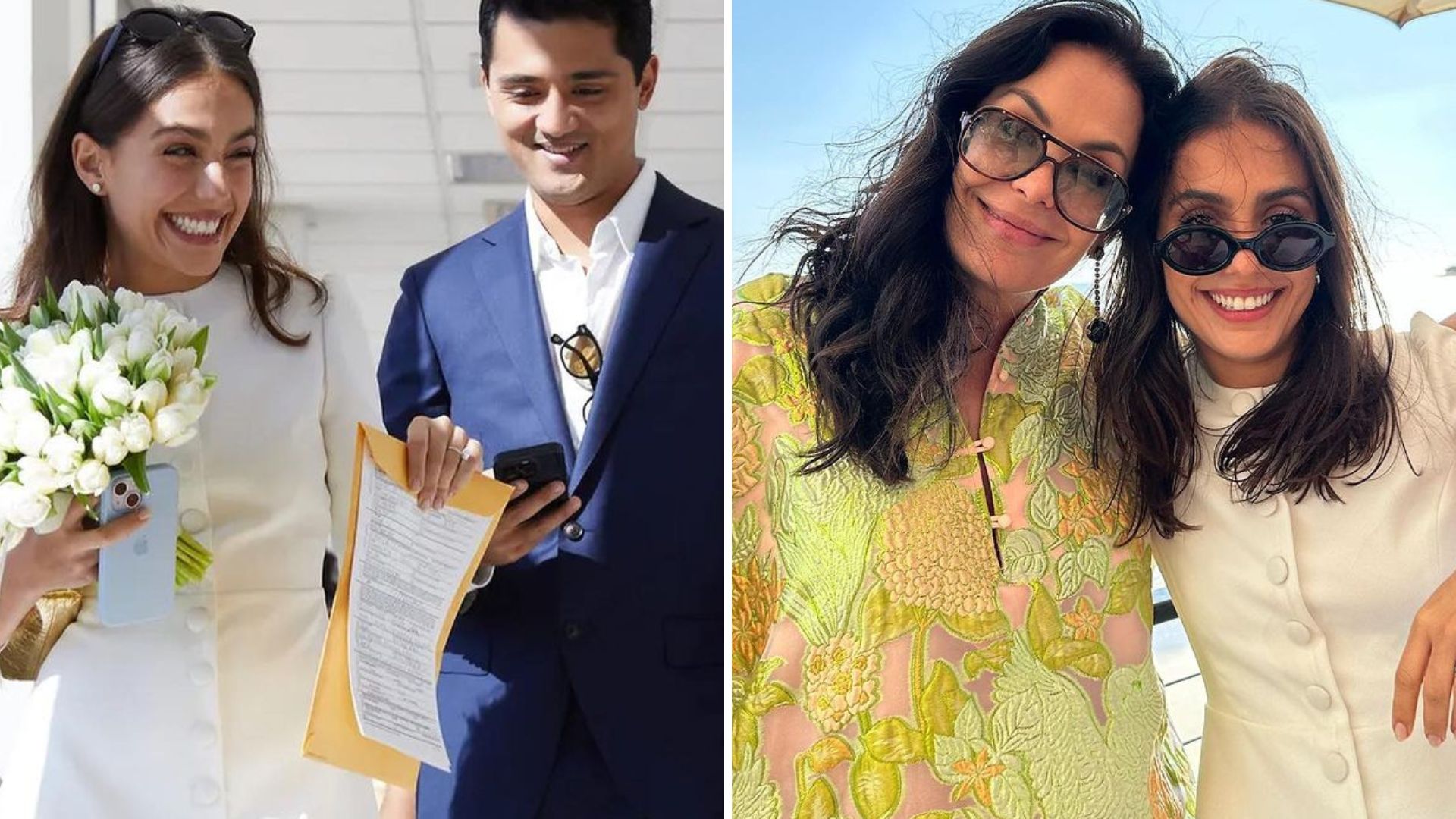 À beira-mar, filha de Carolina Ferraz se casa com empresário americano ricaço