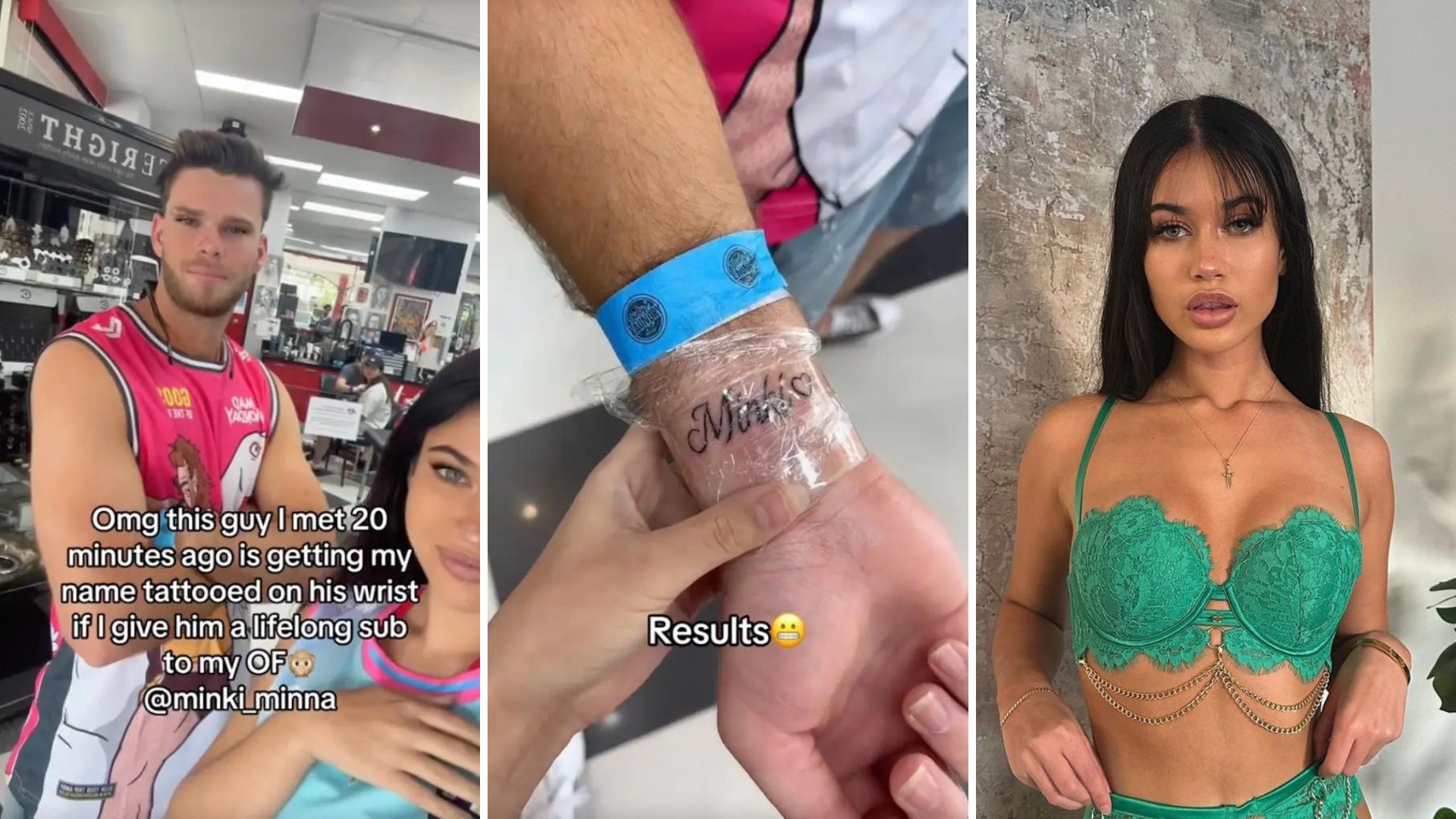 Homem tatua nome de musa do ‘Only Fans’ em troca de inscrição vitalícia
