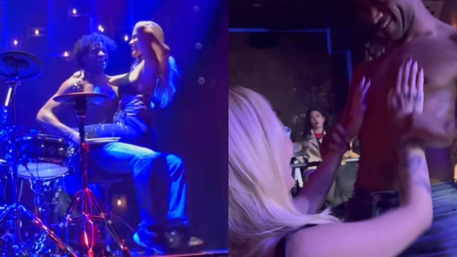 Karoline Lima é chamada no palco e rebola no colo de dançarino de strip-tease
